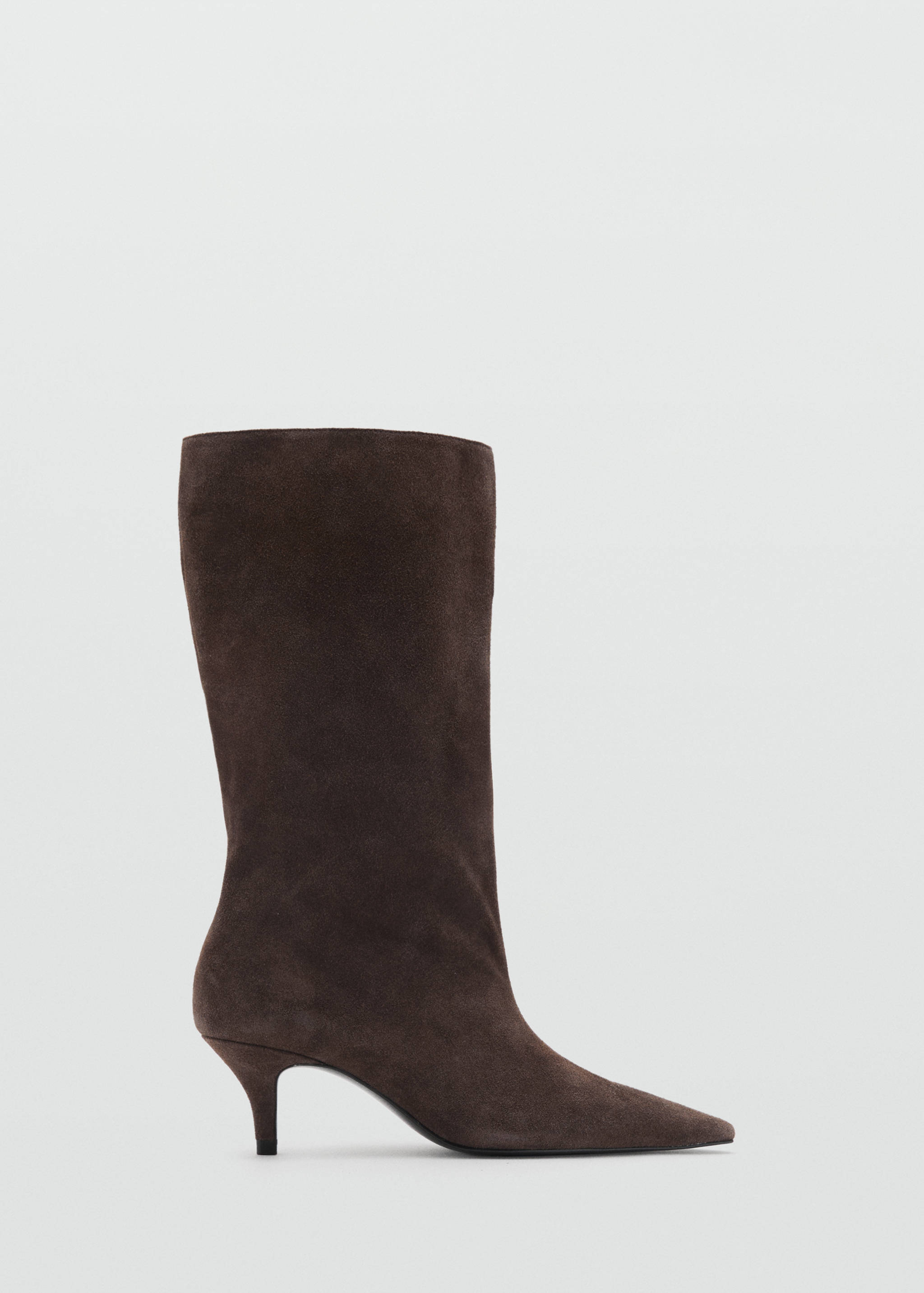 Kitten-Heel-Stiefelette aus Rauleder - Artikel ohne Model