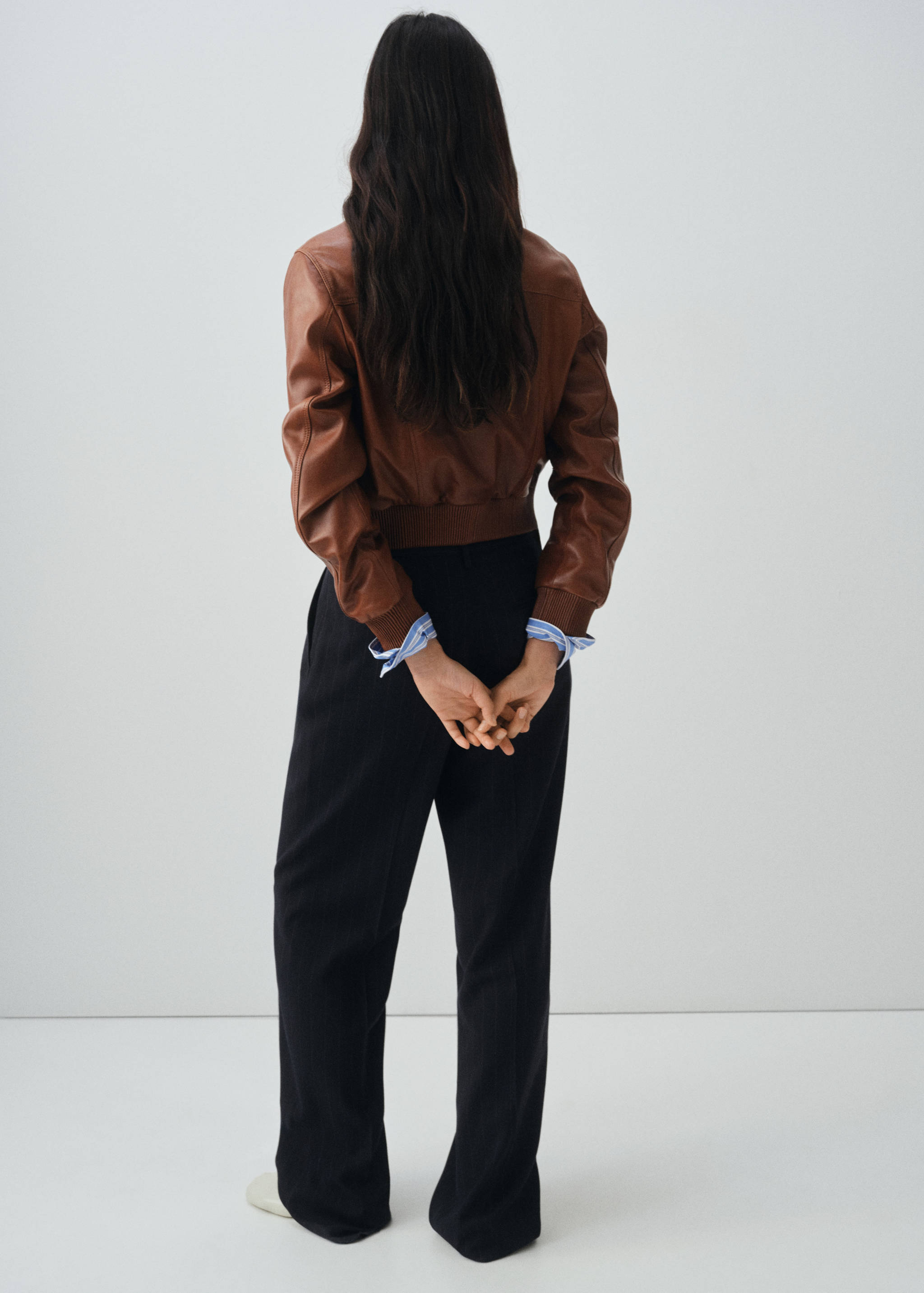 Jaqueta bomber 100% pell - Revers de l'article