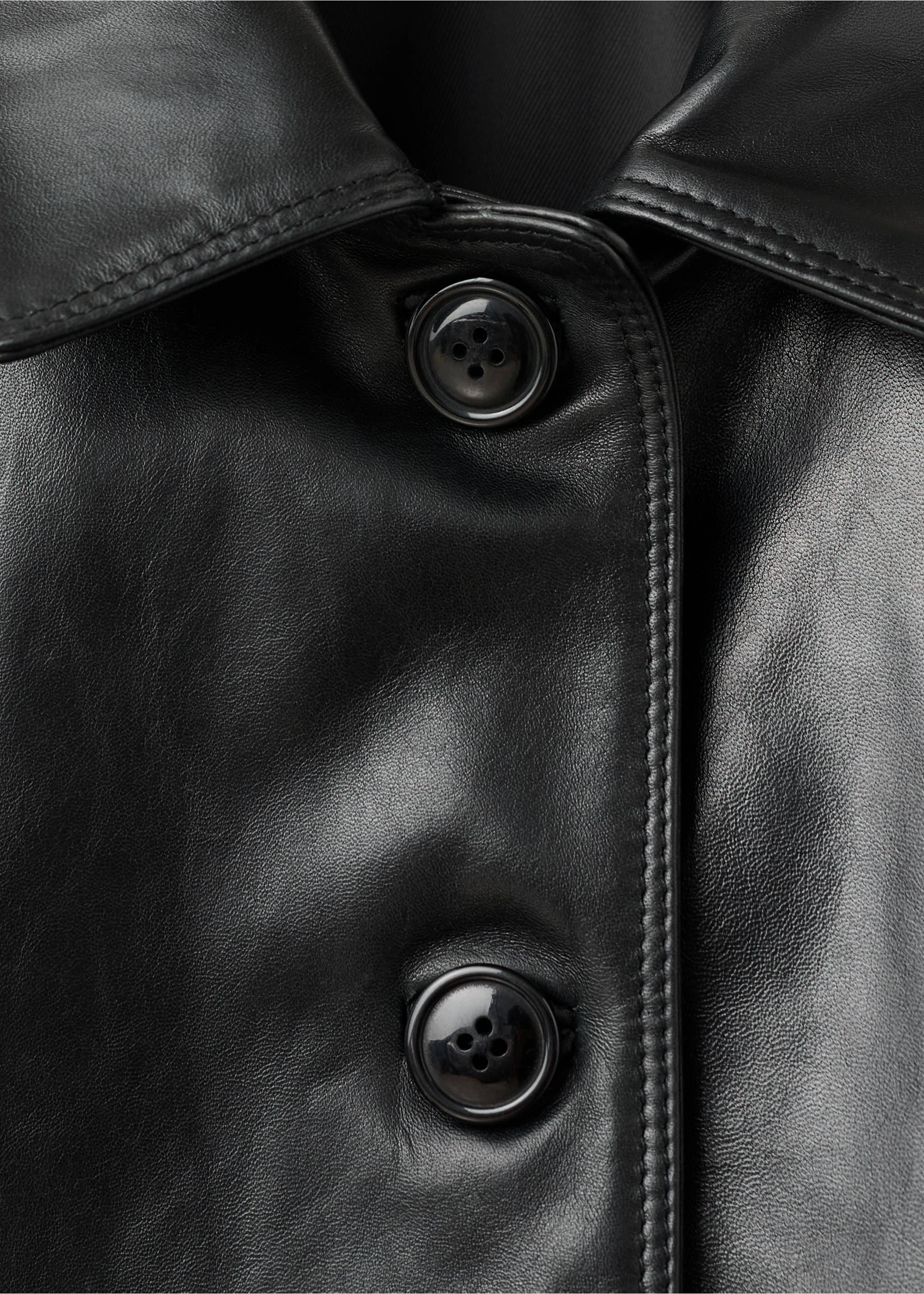 Jaqueta bomber 100% pell - Detall de l'article 8, Negre. Ref: 17096342-00.