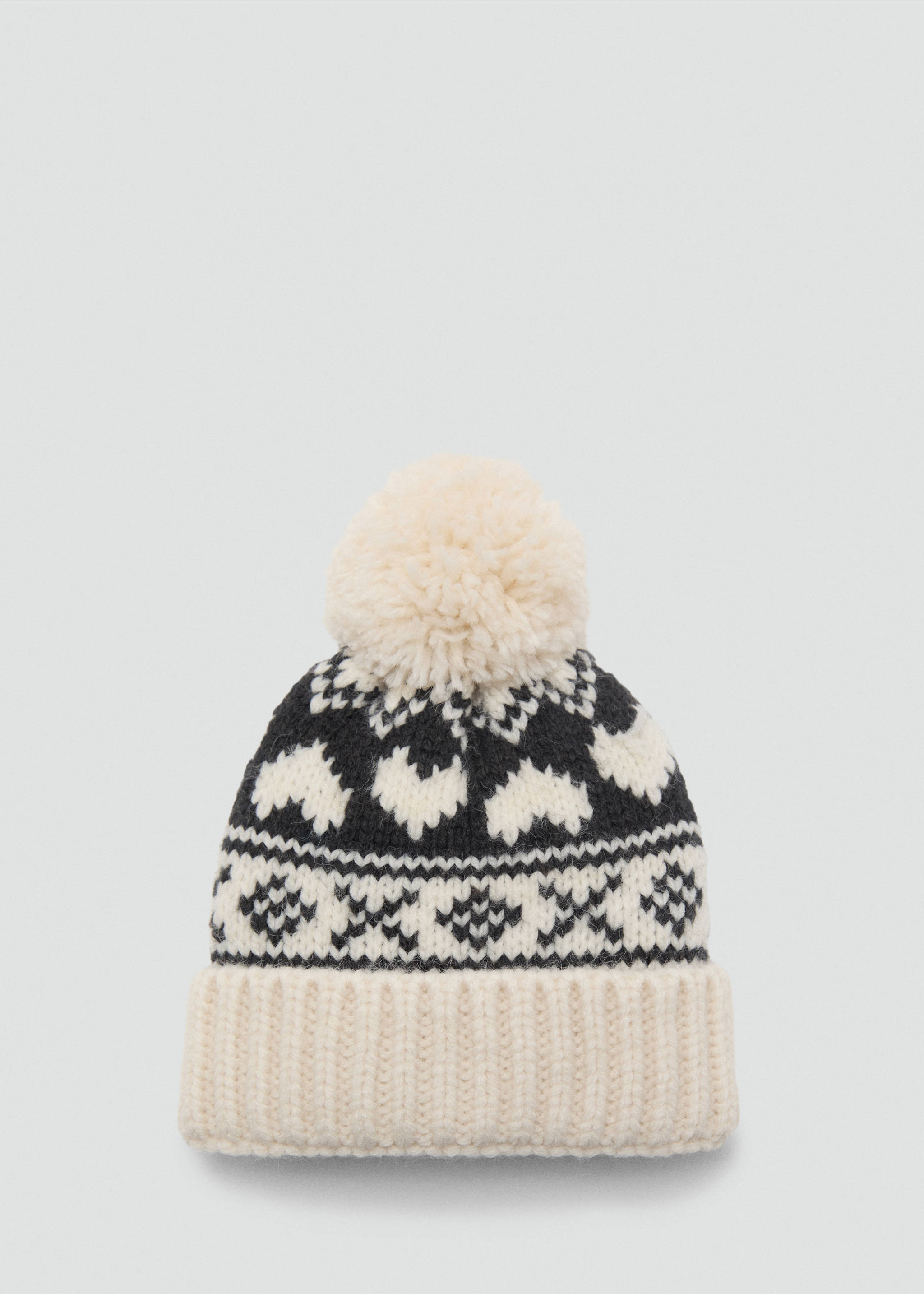 Knitted bobble hat - Article without model, Ecru. Ref: 17096344-00.