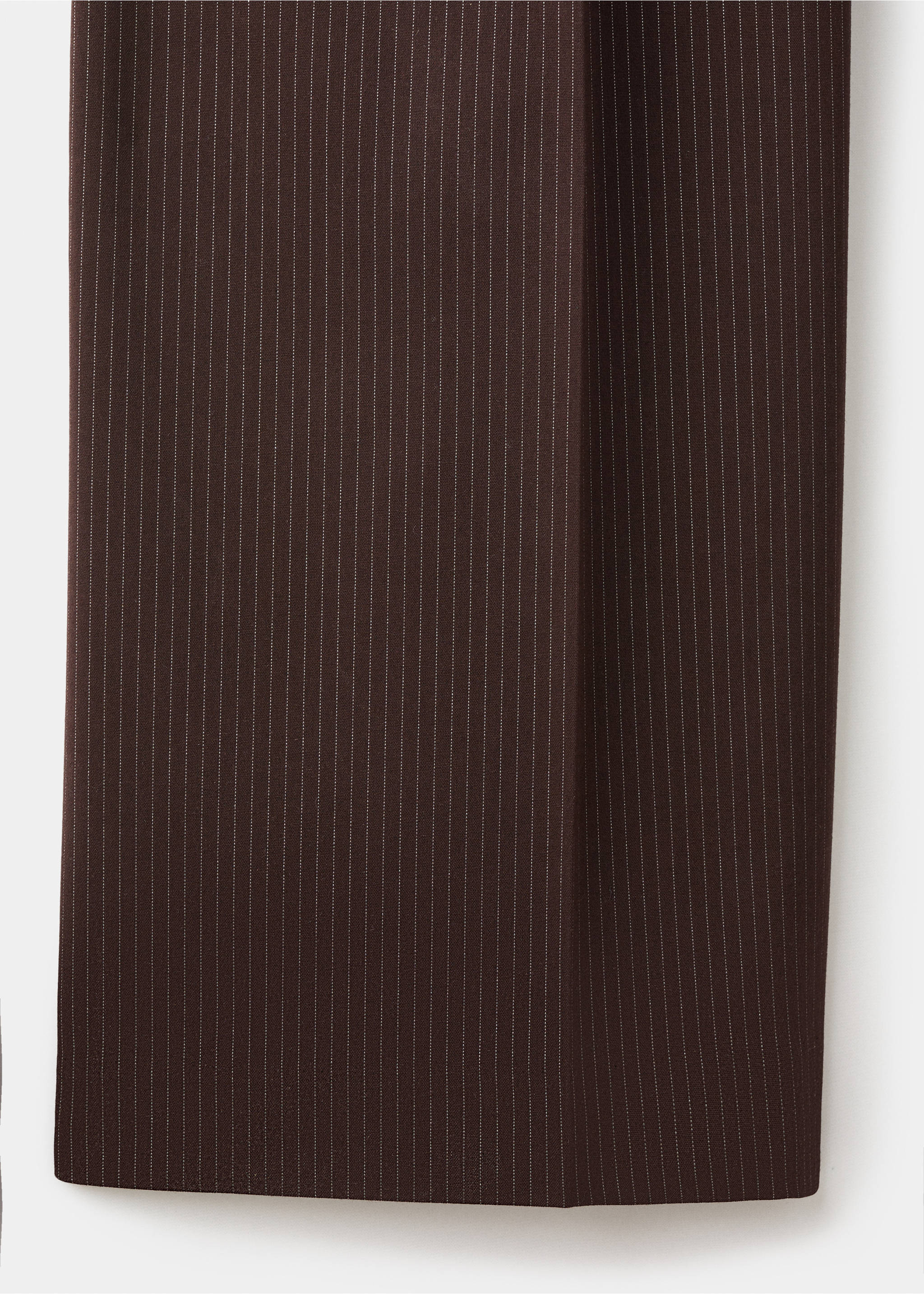 Byxdress i blandmaterial med kritstrecksränder - Detaljer om artikeln 0, Choklad. Ref: 17096347-00.