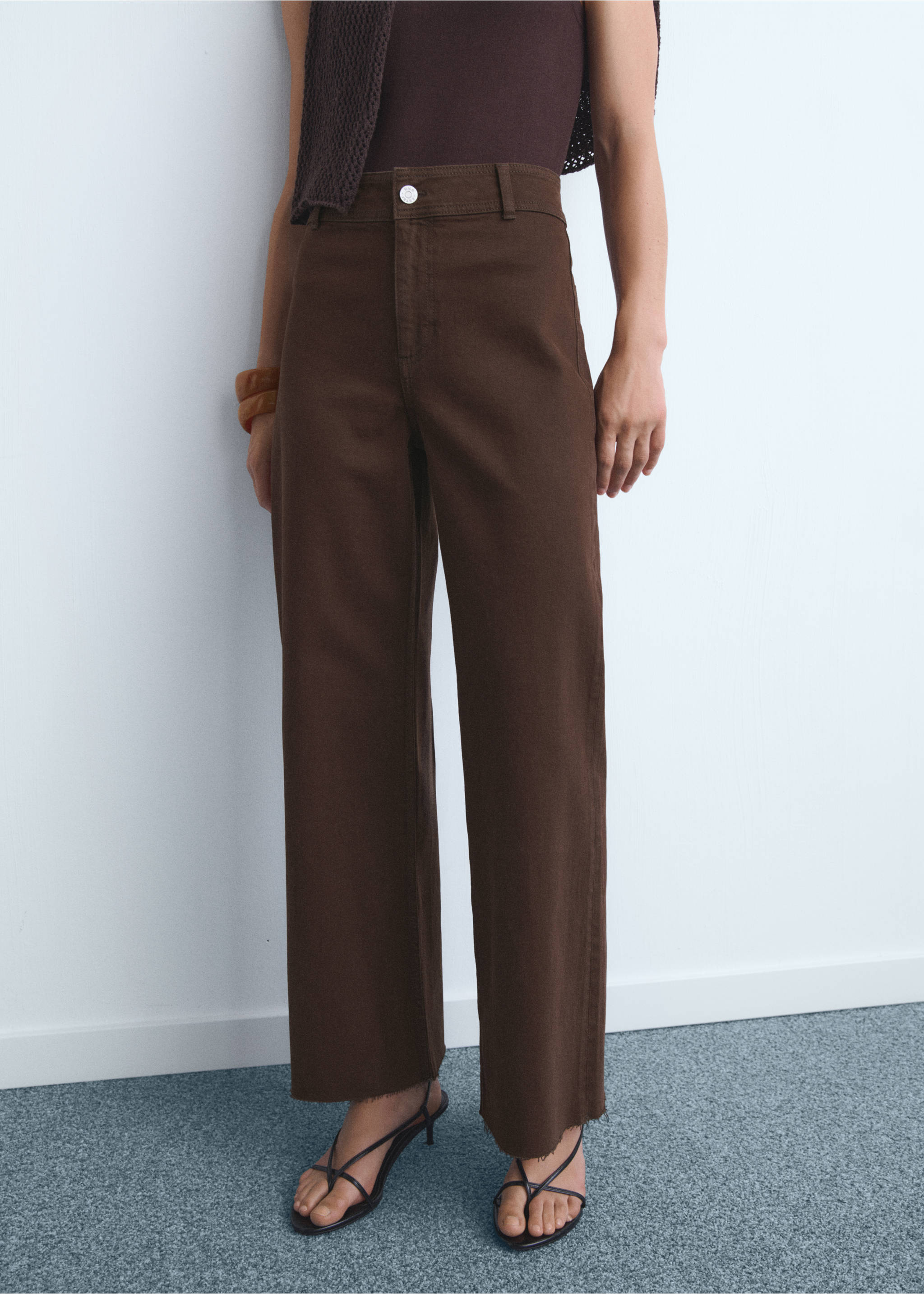 Catherin culotte high-rise jeans - Medium plane, Chocolate. Ref: 17096349-00.