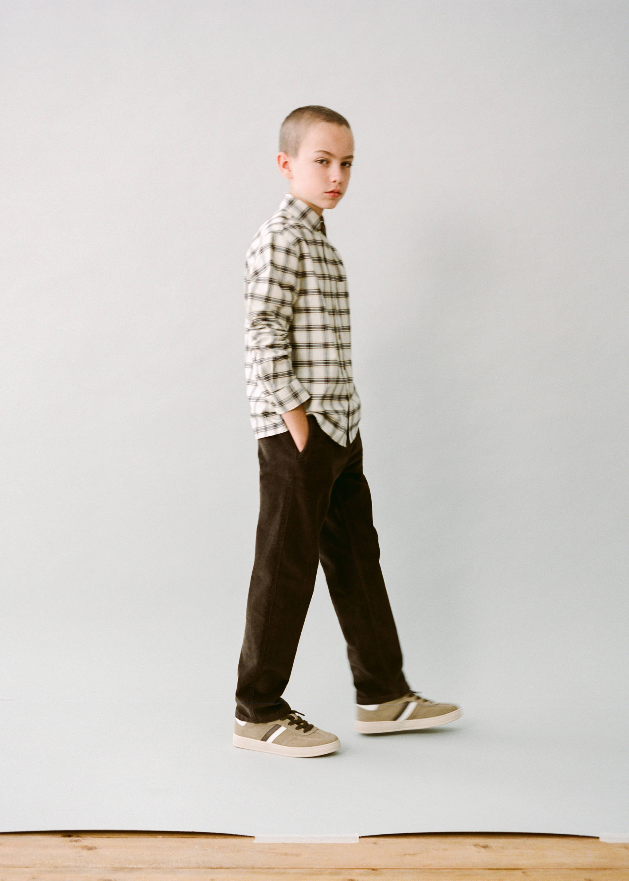 Kalhoty straight fit z manšestru - Detail zboží 5