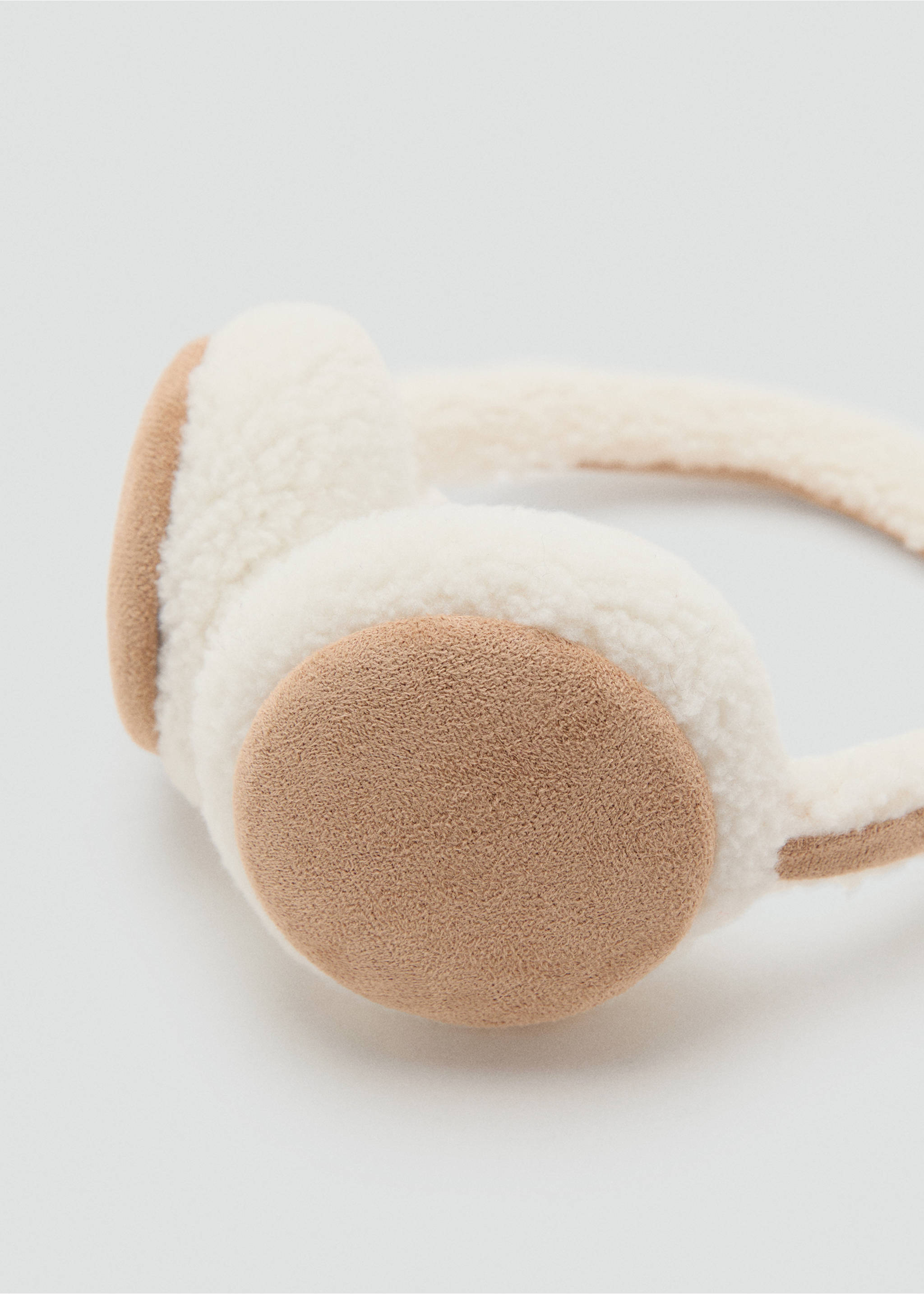 Shearling-effect earmuffs - Details of the article 1, Medium Brown. Ref: 17096732-00.