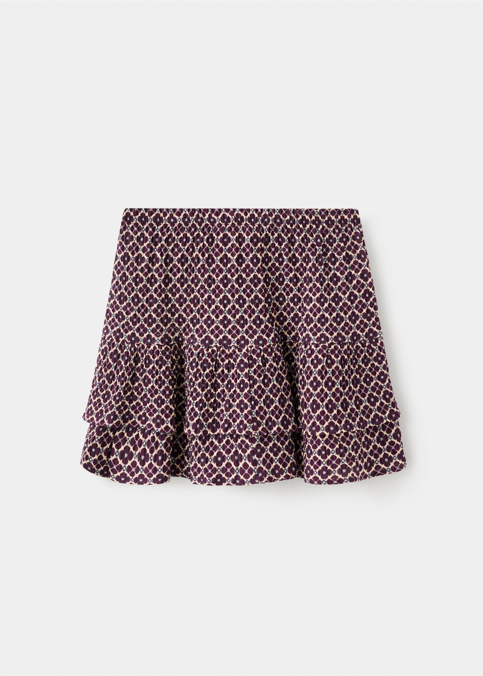 Ruffled short skirt - Reverse of the article, Burgundy. Ref: 17096738-00.