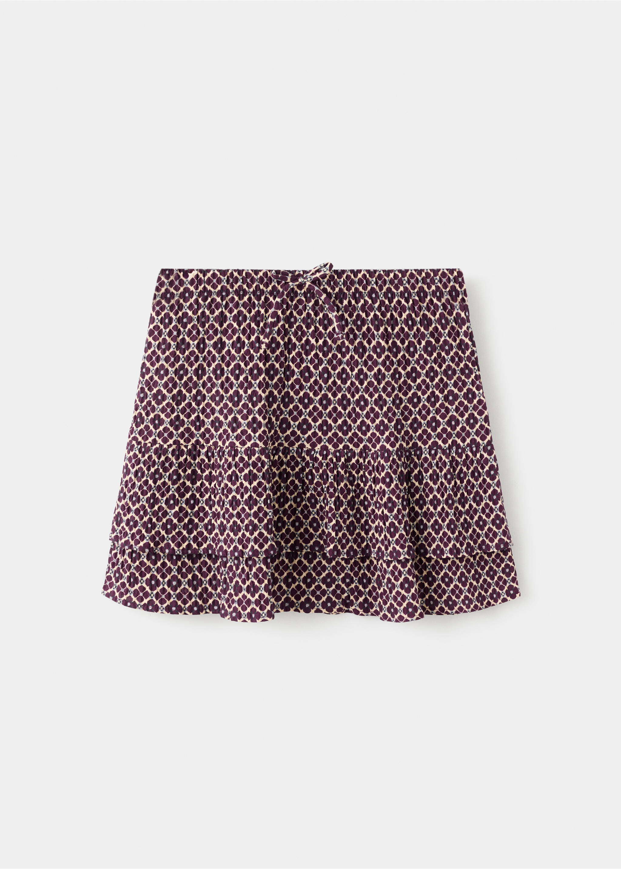 Ruffled short skirt - Article without model, Burgundy. Ref: 17096738-00.