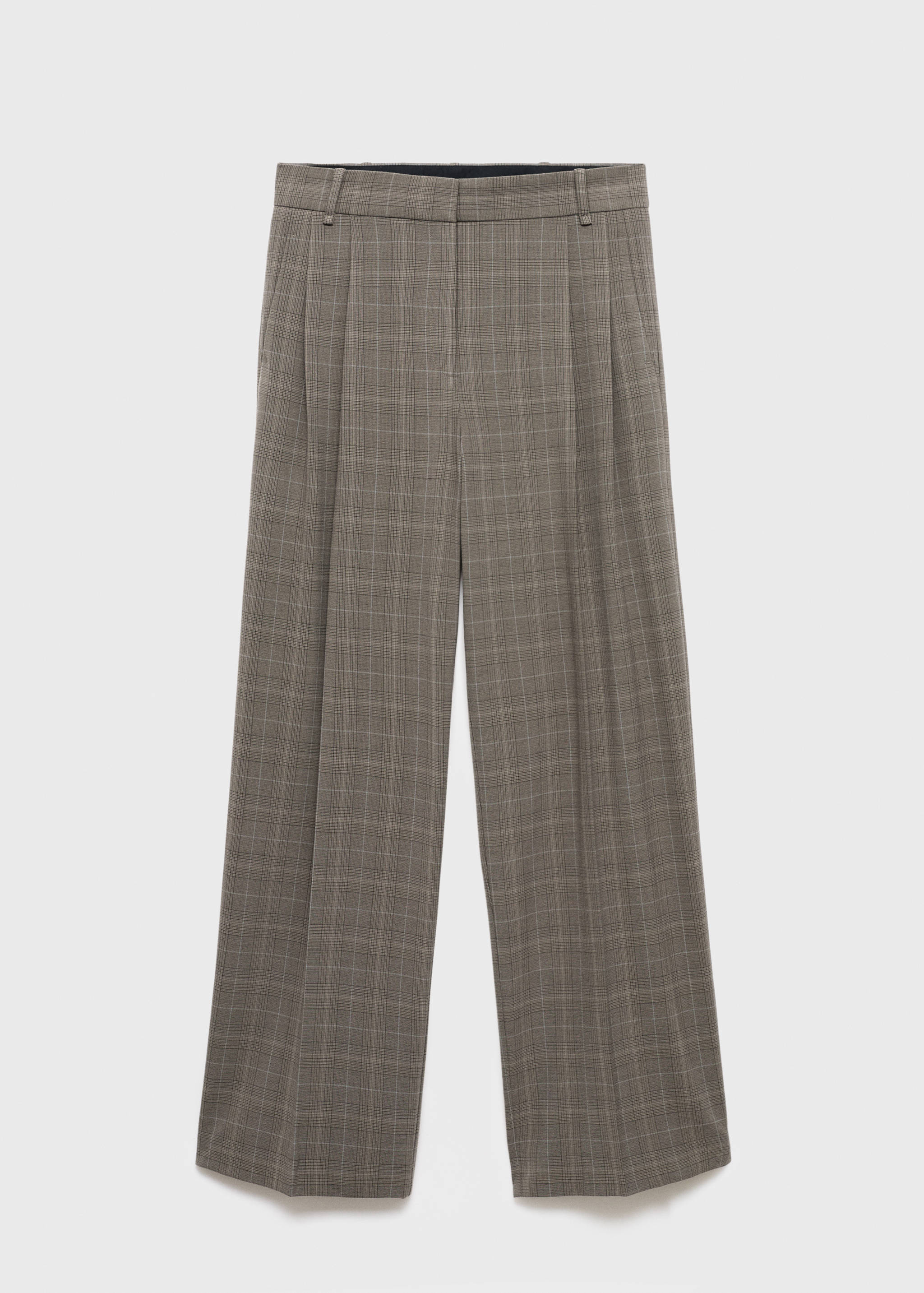 Oblekové kalhoty wide leg s kostkovaným vzorem - Zboží bez modelu