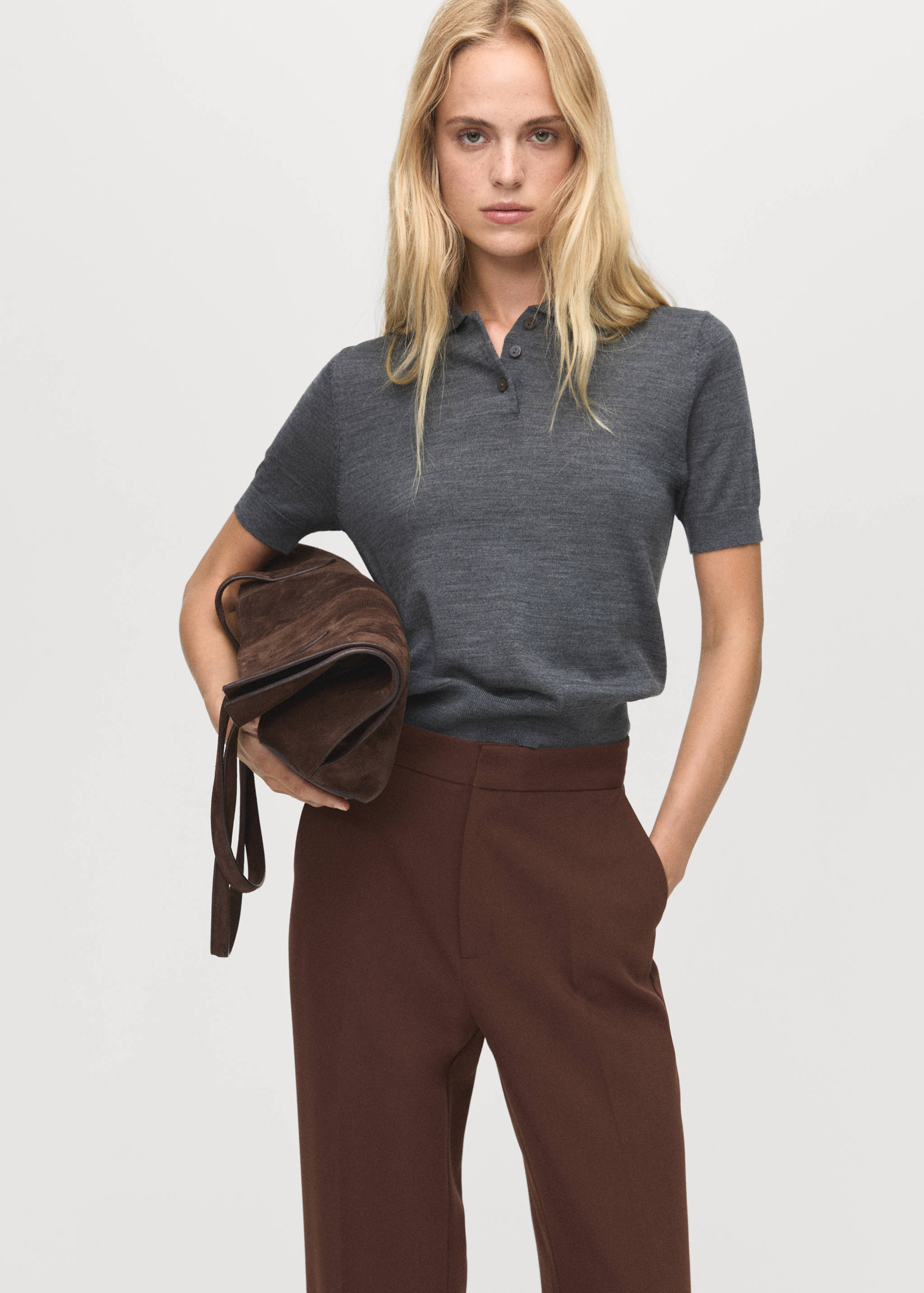 High-waist straight trousers - Details of the article 2