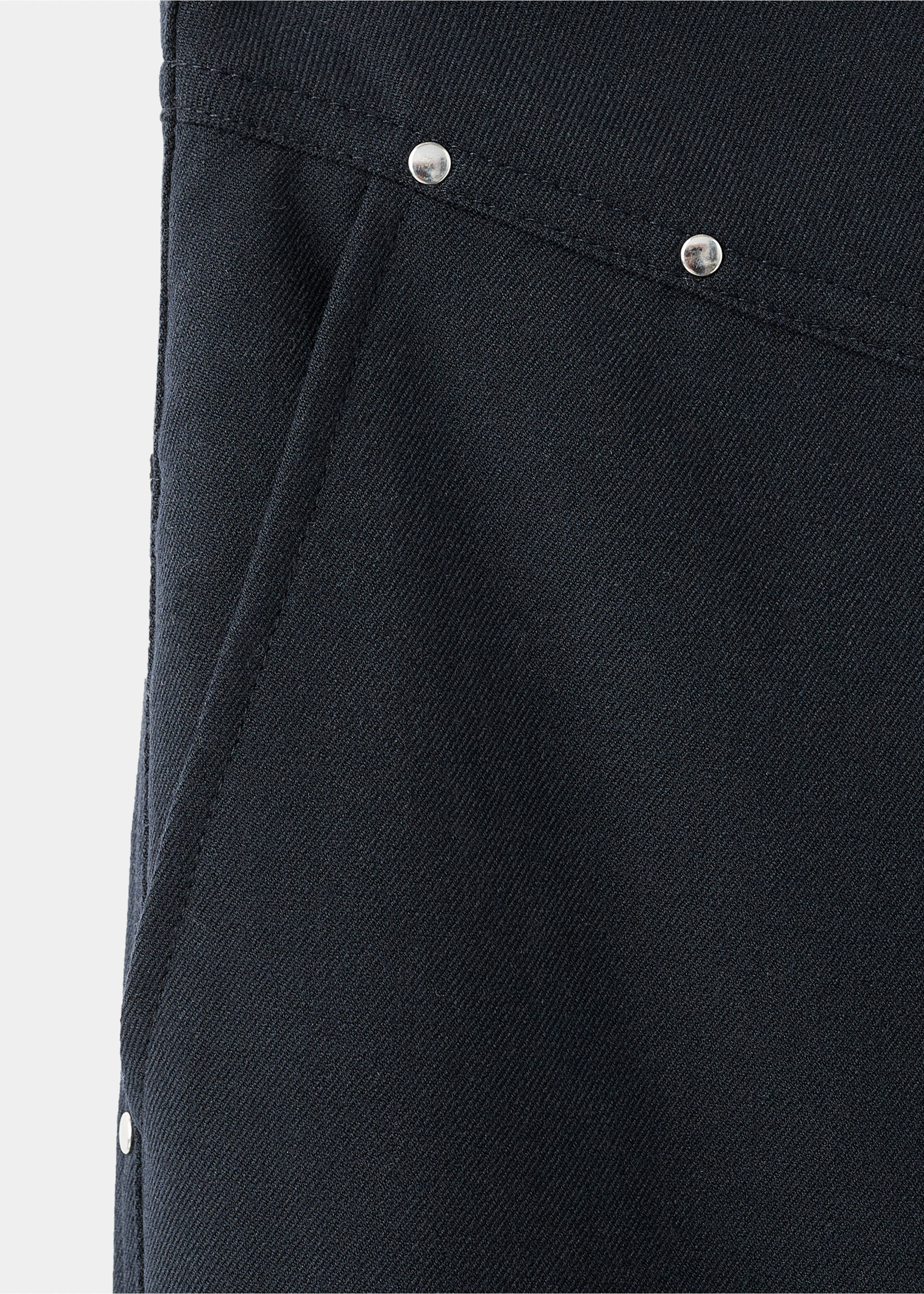 Low-waist studded trousers - Details of the article 0, Navy. Ref: 17097123-00.