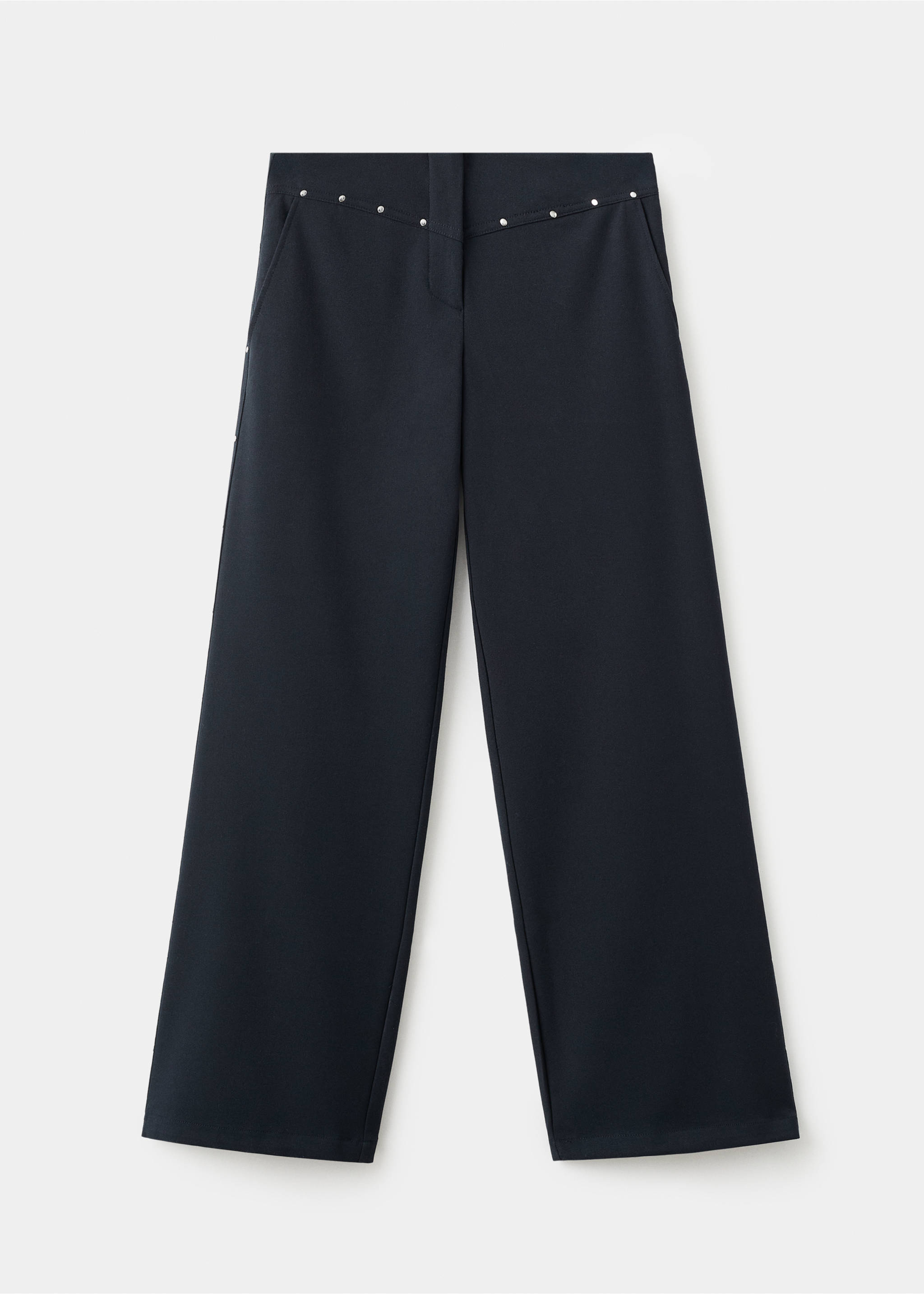Low-waist studded trousers - Article without model, Navy. Ref: 17097123-00.