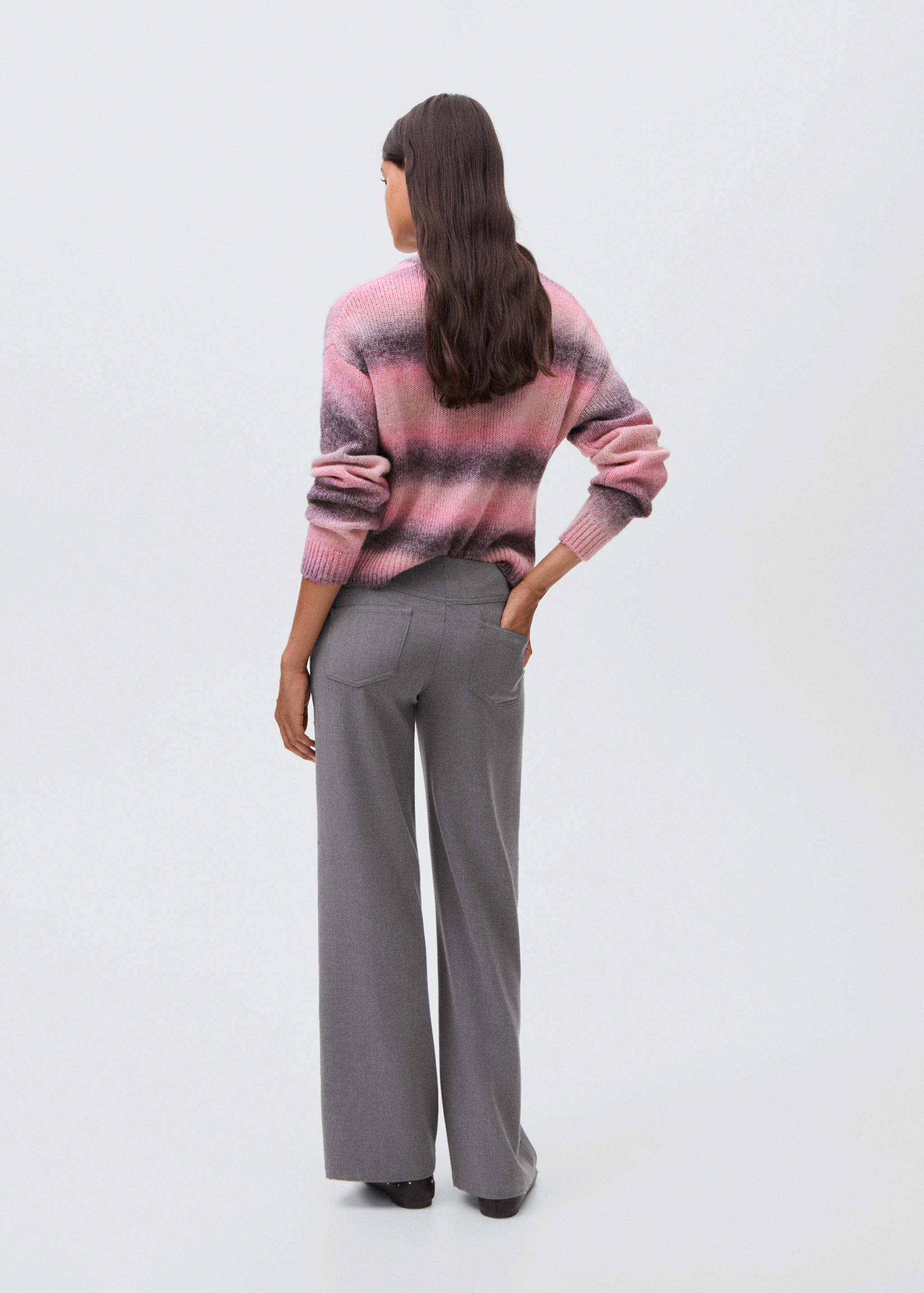 Low-waist studded trousers - Reverse of the article