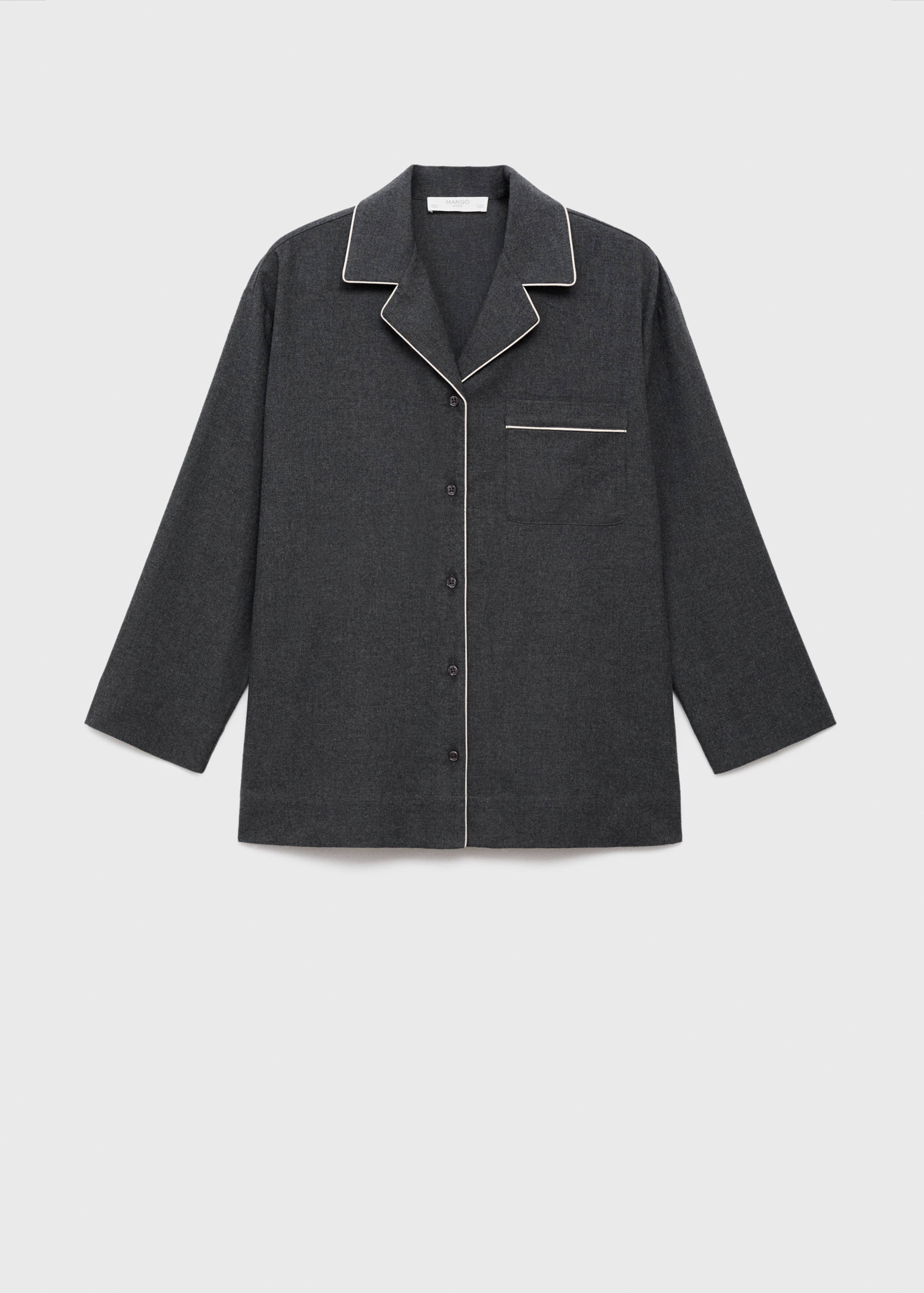 Flanellhemd aus Baumwolle mit kontrastierendem Piping. - Artikel ohne Model