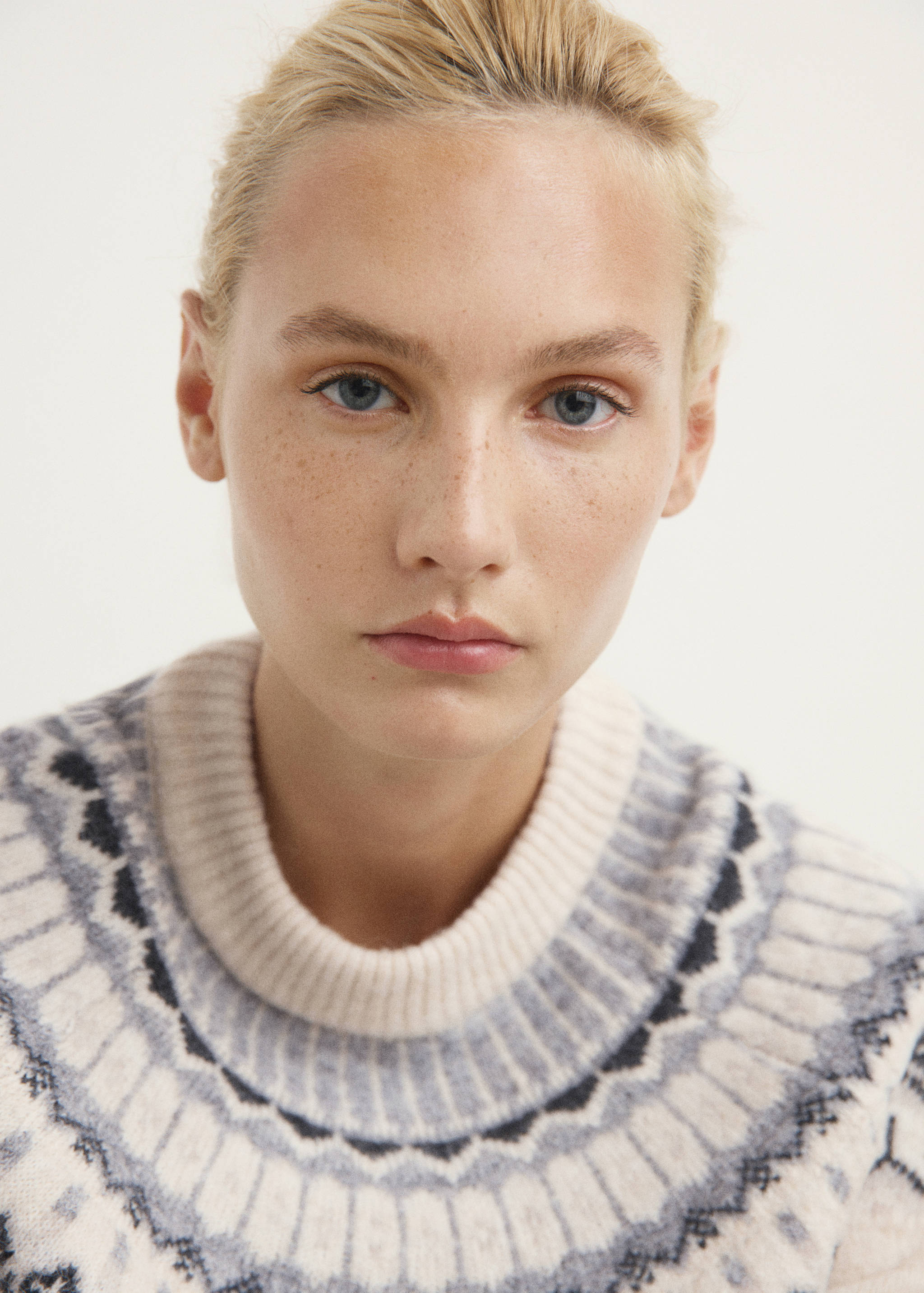 Žakárový svetr s kulatým výstřihem - Detail zboží 1