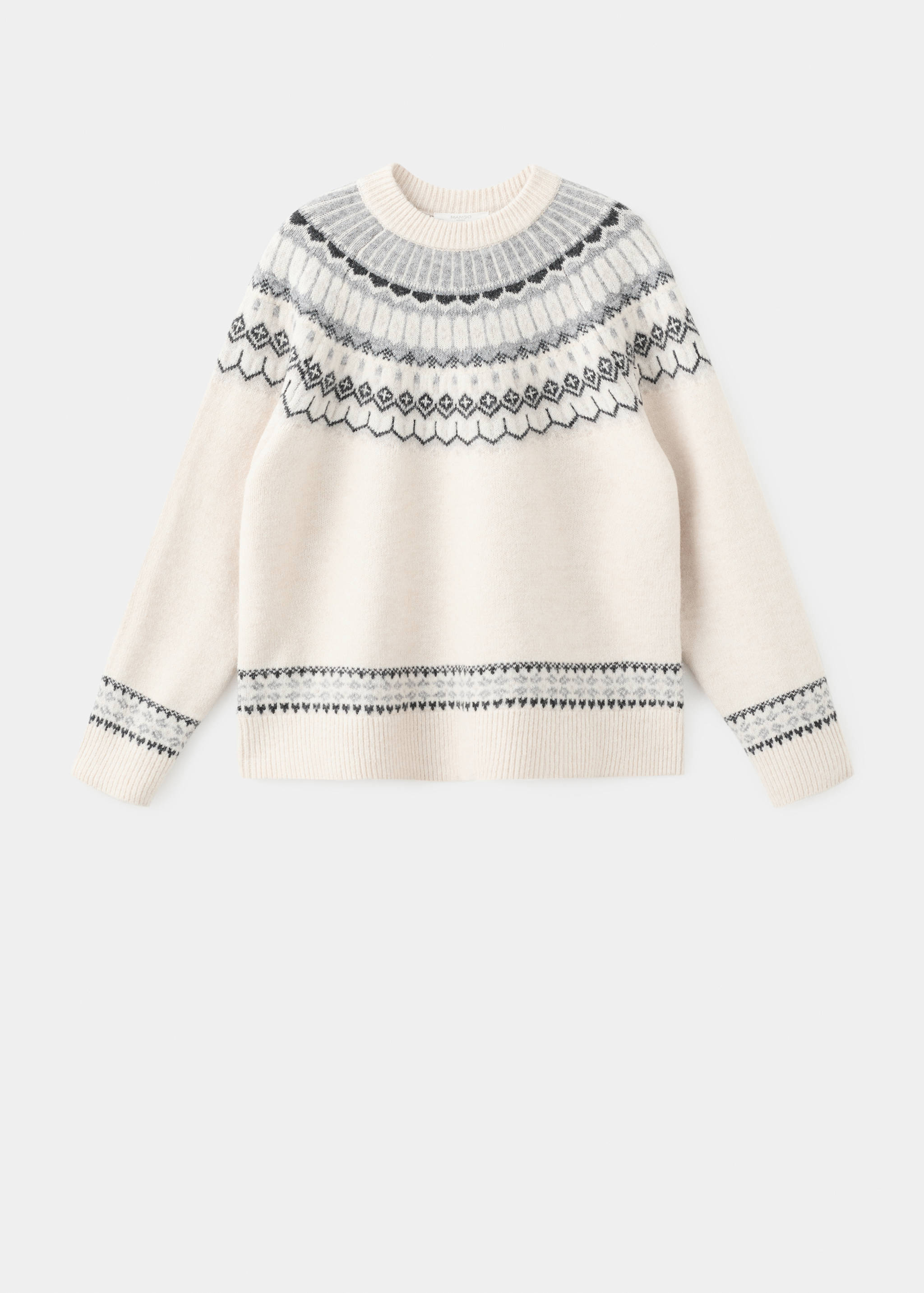 Žakárový svetr s kulatým výstřihem - Zboží bez modelu