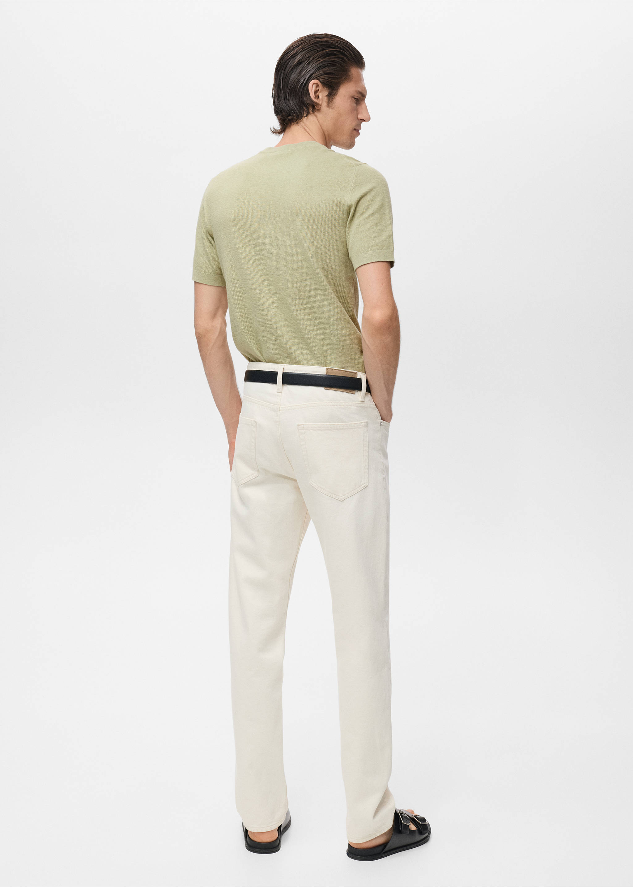 Cotton fine-knit t-shirt - Reverse of the article, Green Apple. Ref: 17097761-00.