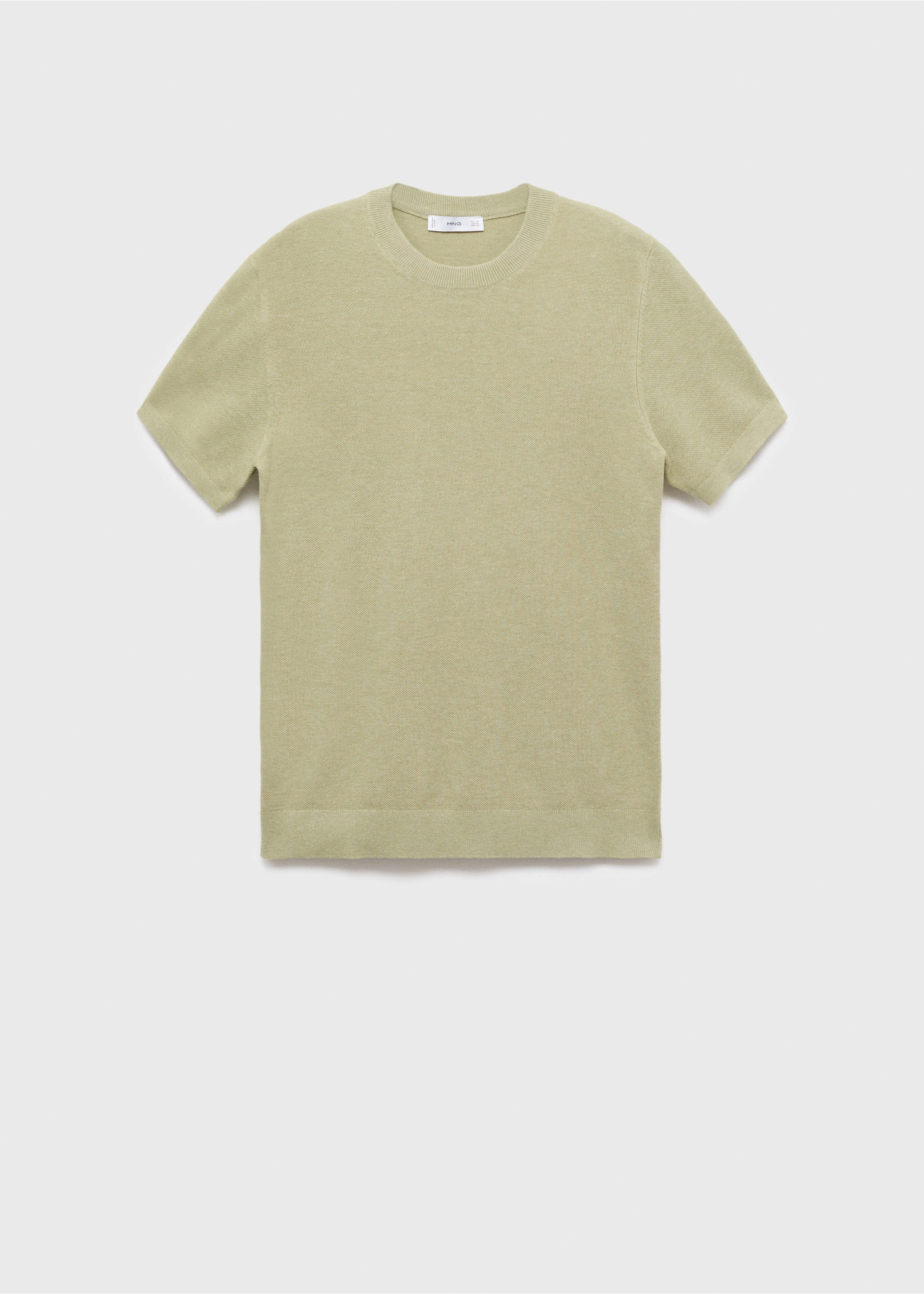 Fijngebreid katoenen T-shirt - Artikel zonder model, Appelgroen. Ref: 17097761-00.