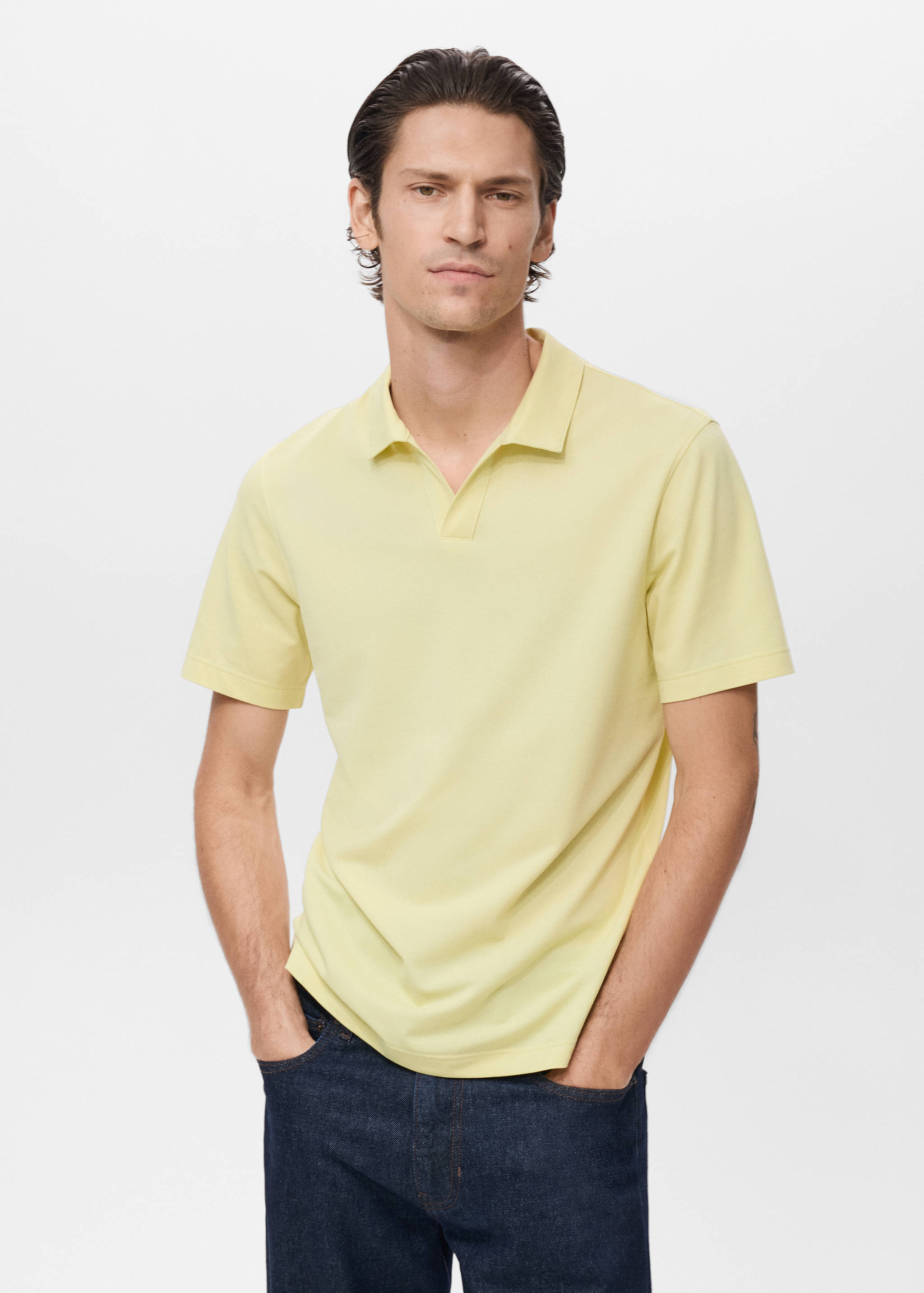Cotton piqué polo shirt - Medium plane
