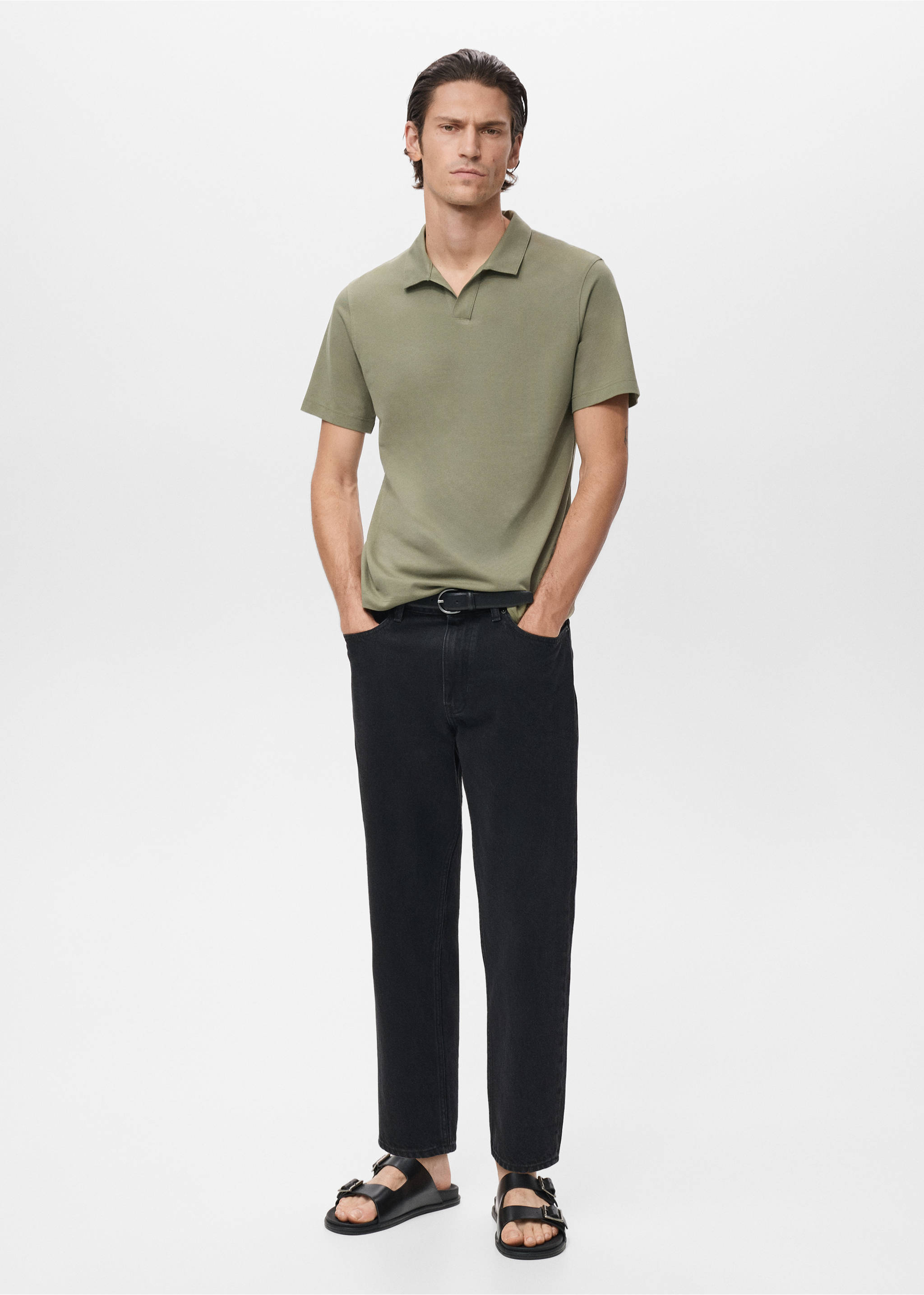 Cotton piqué polo shirt - General plane, Dark Green. Ref: 17097766-00.