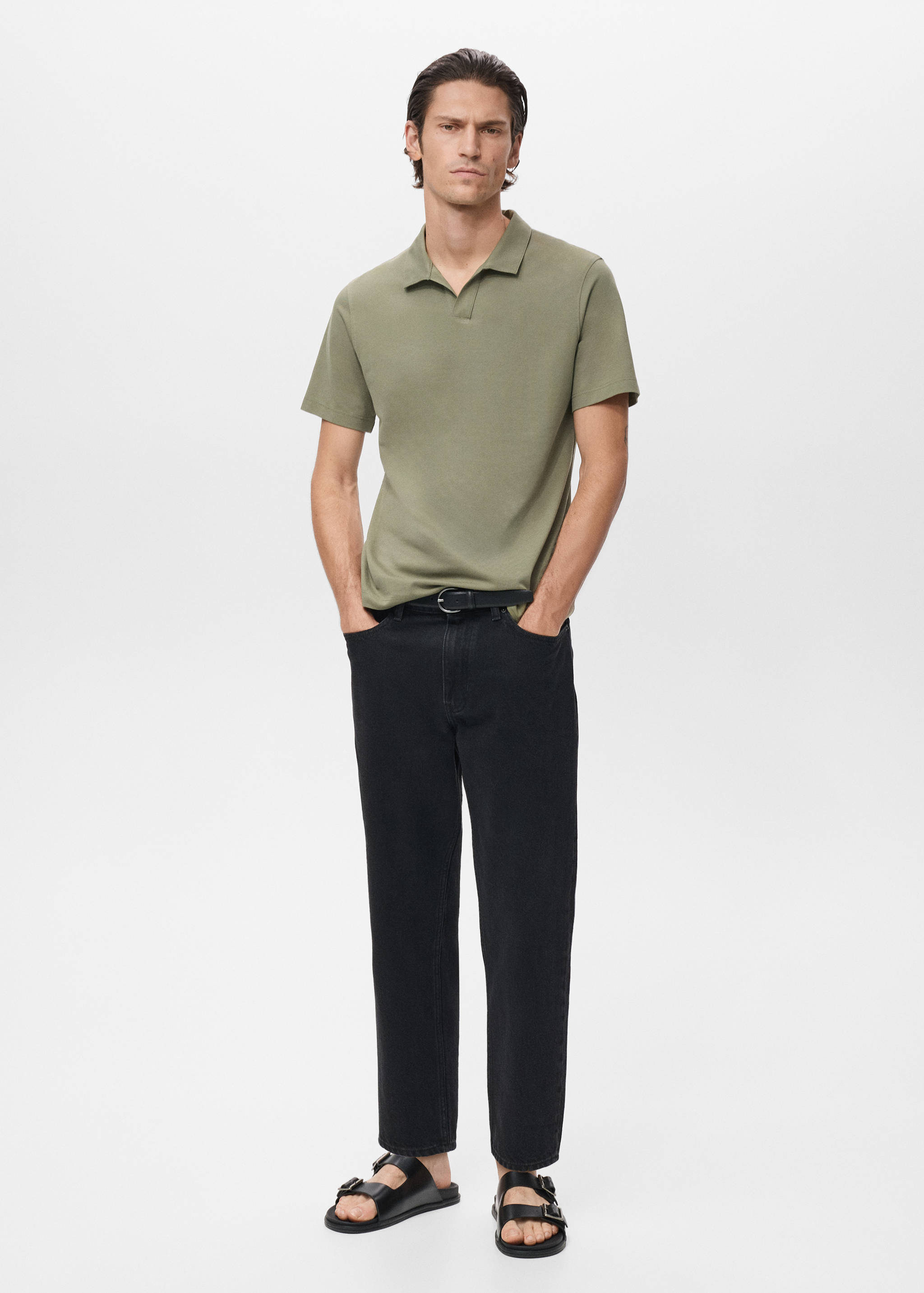 Cotton piqué polo shirt - General plane
