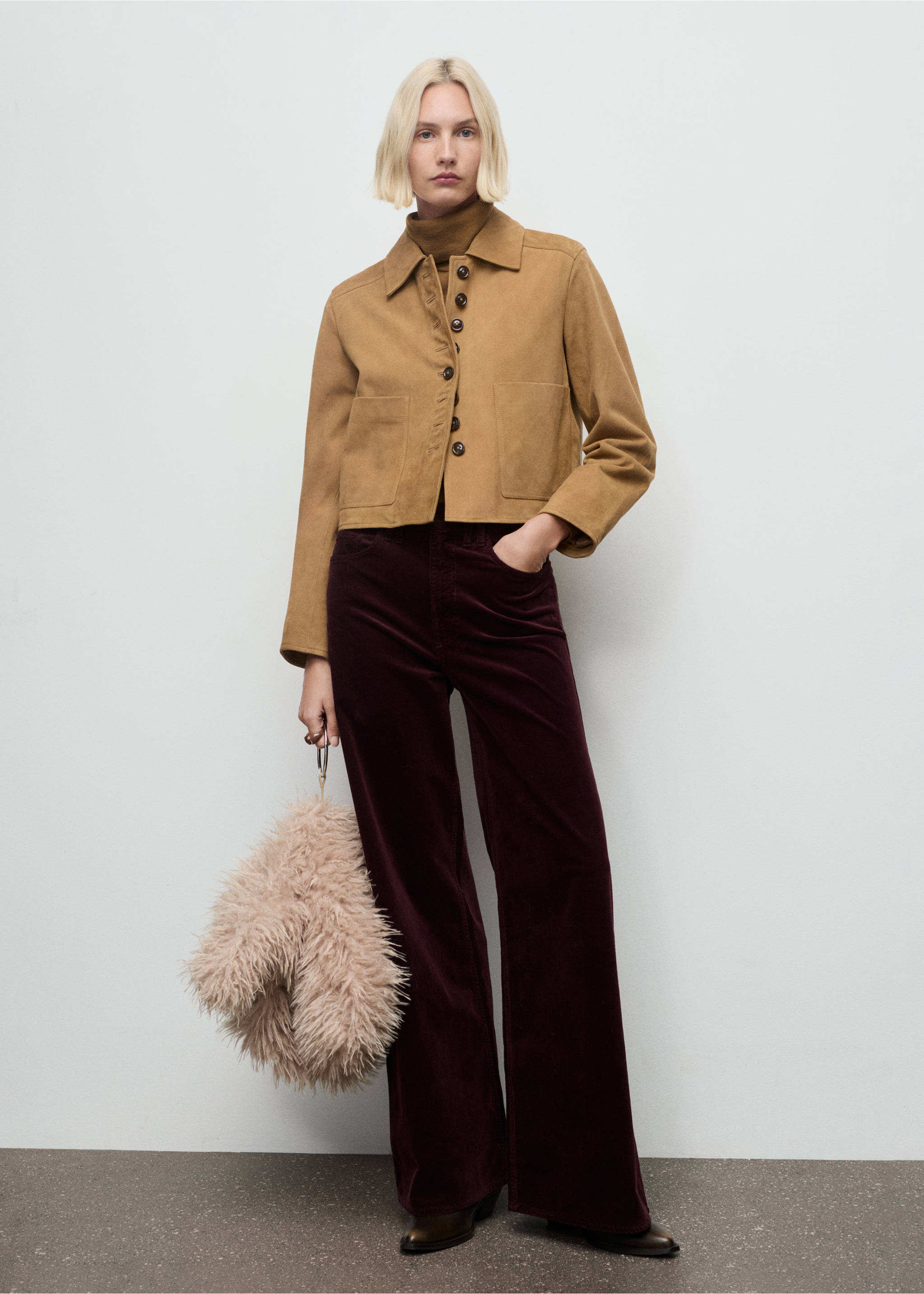 Wide leg corduroy jeans - General plane, Wine. Ref: 17097779-00.