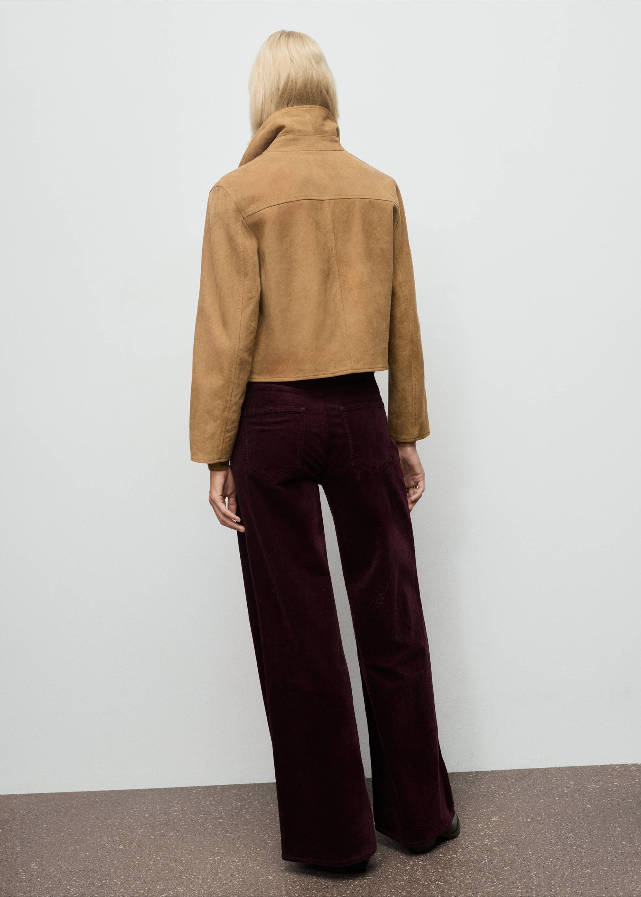 Wide leg corduroy jeans - Reverse of the article, Wine. Ref: 17097779-00.