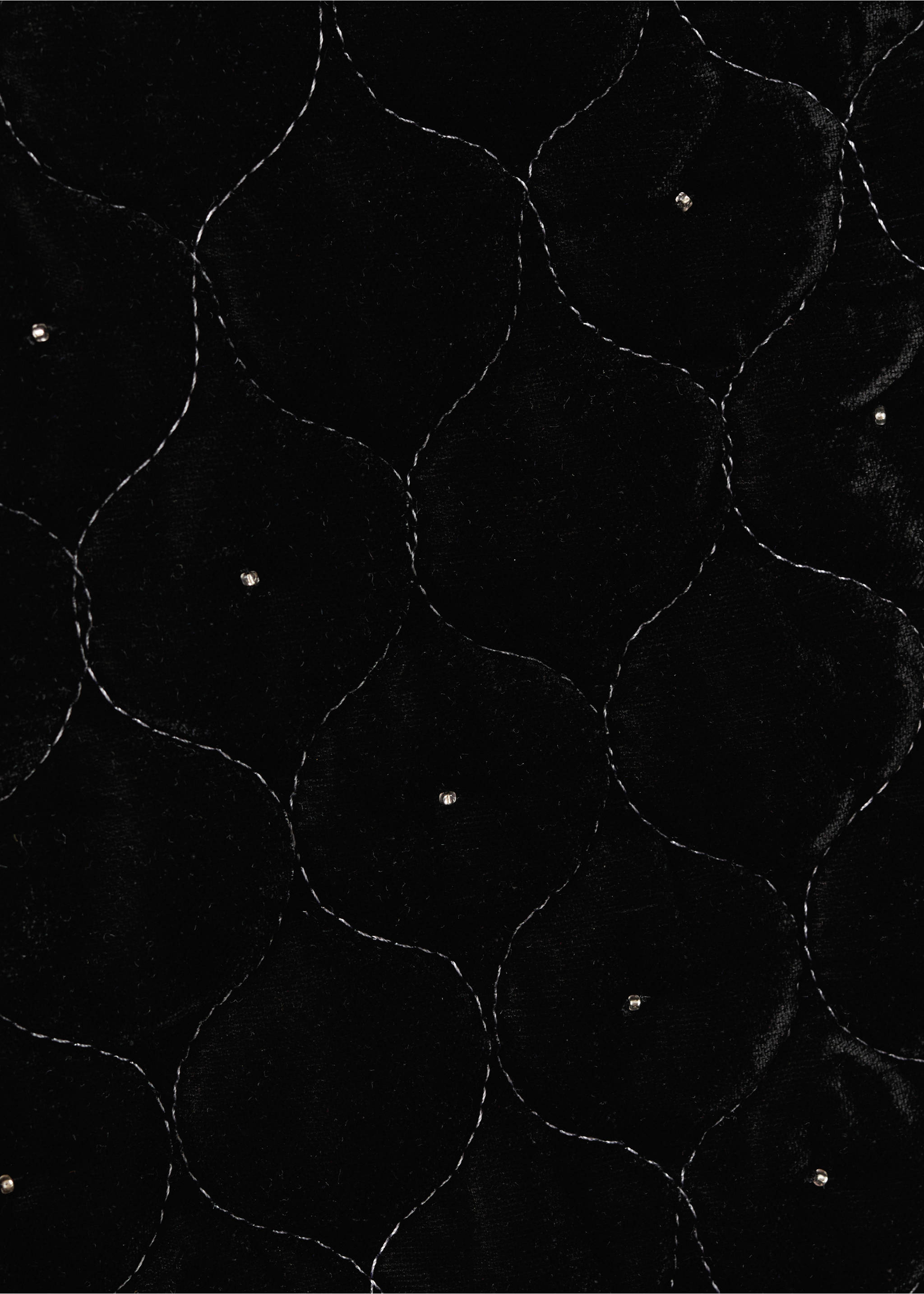 Beaded velvet jacket - Details of the article 0, Black. Ref: 17097783-00.