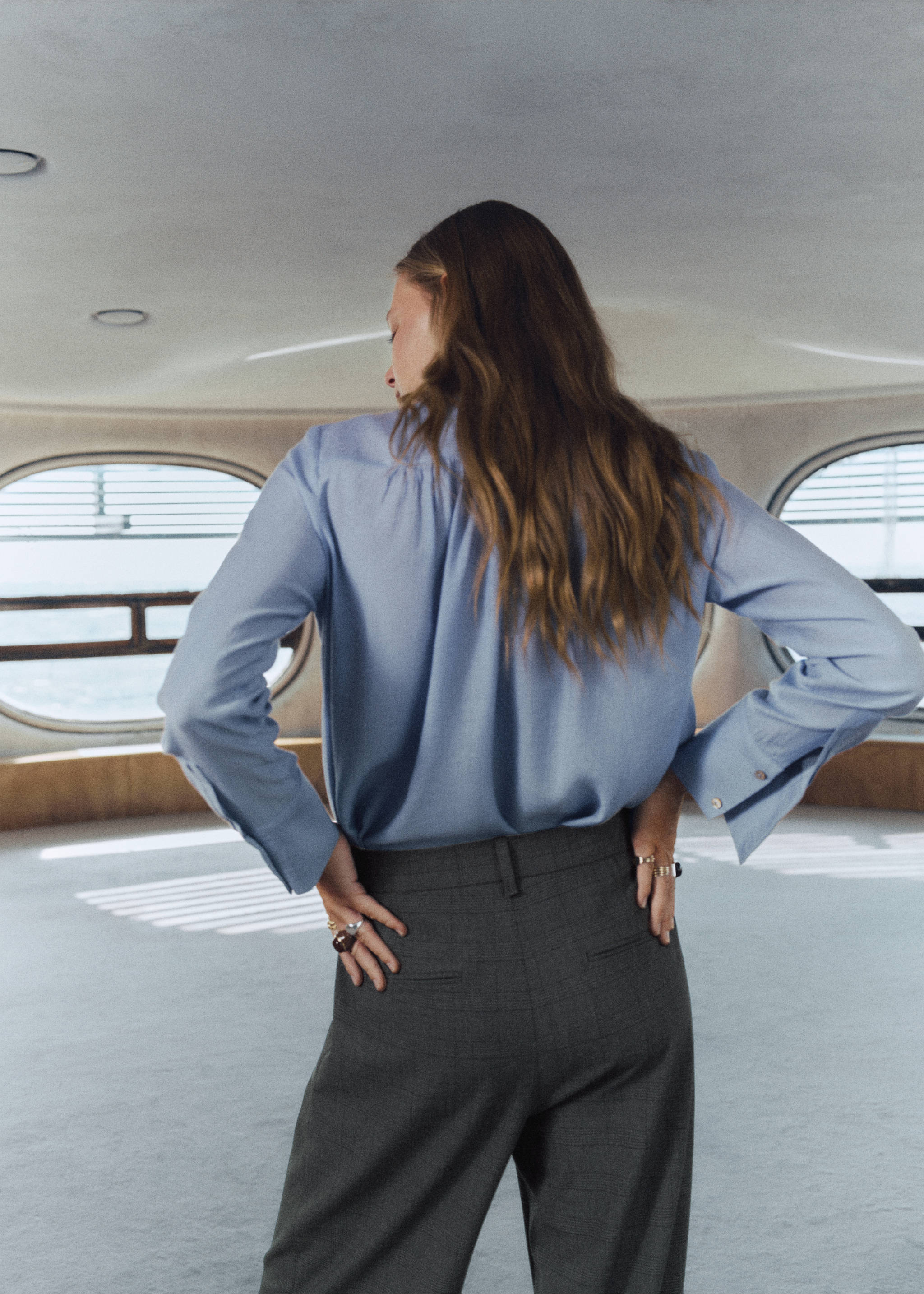 Pleated check-print suit trousers - Medium plane, Grey. Ref: 17097802-00.