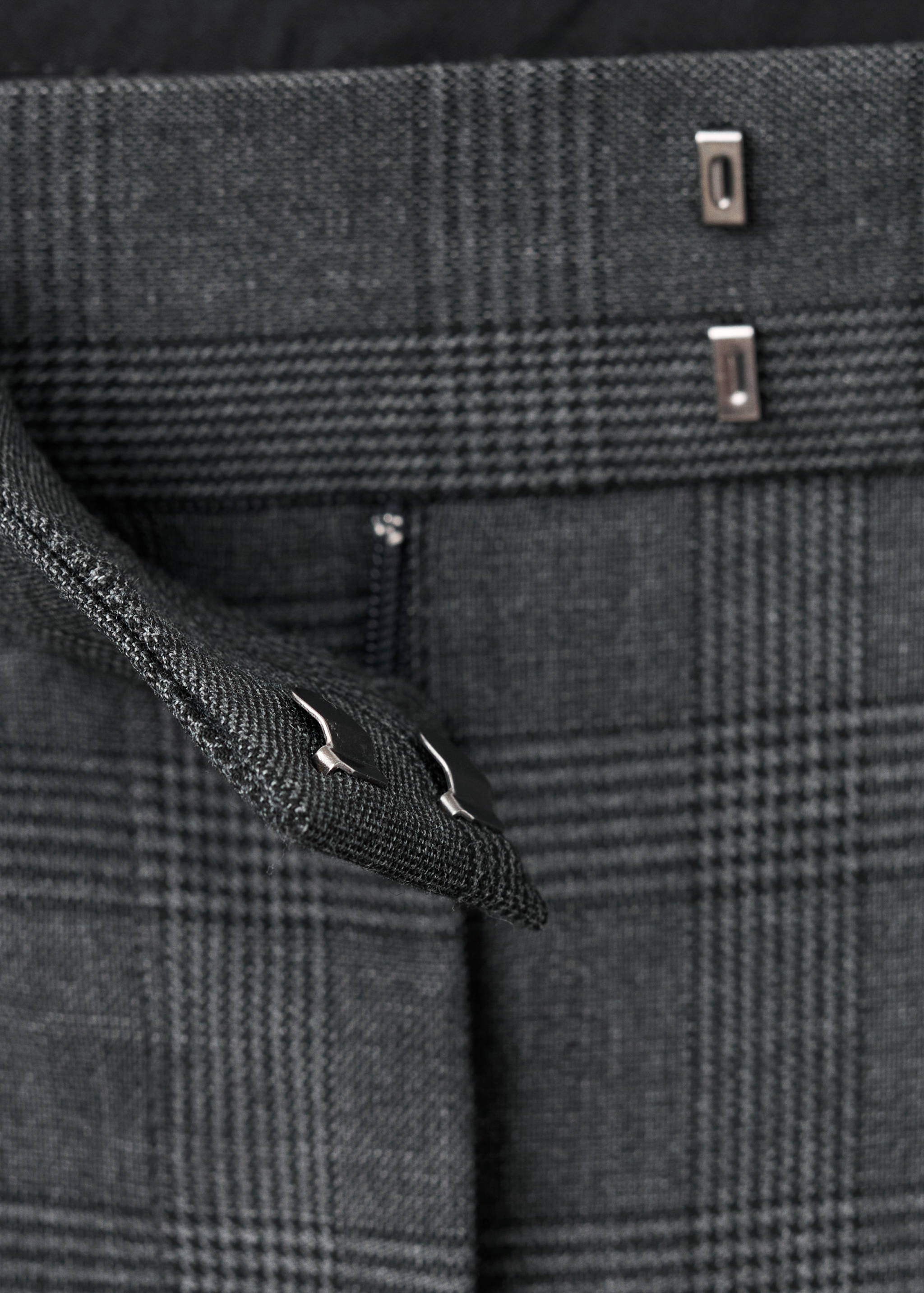 Pleated check-print suit trousers - Details of the article 8