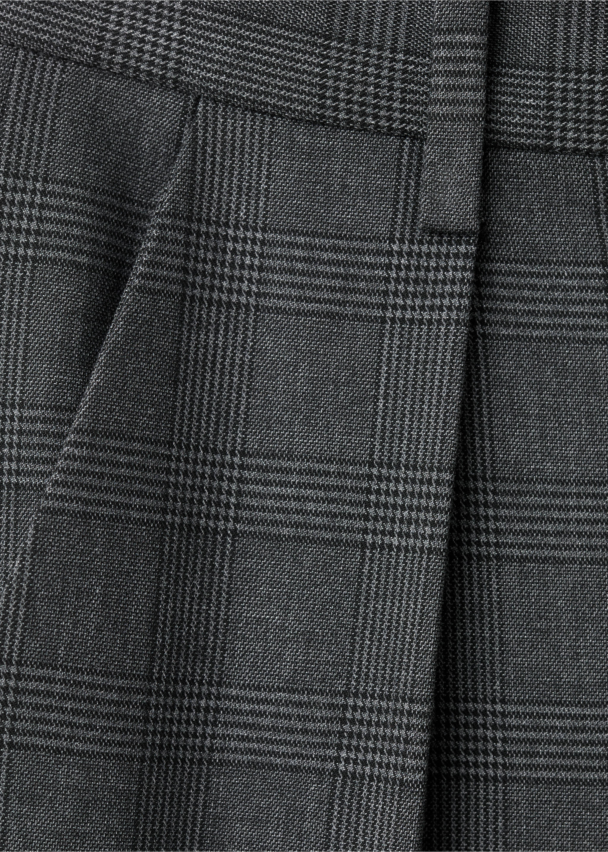 Pleated check-print suit trousers - Details of the article 0, Grey. Ref: 17097802-00.