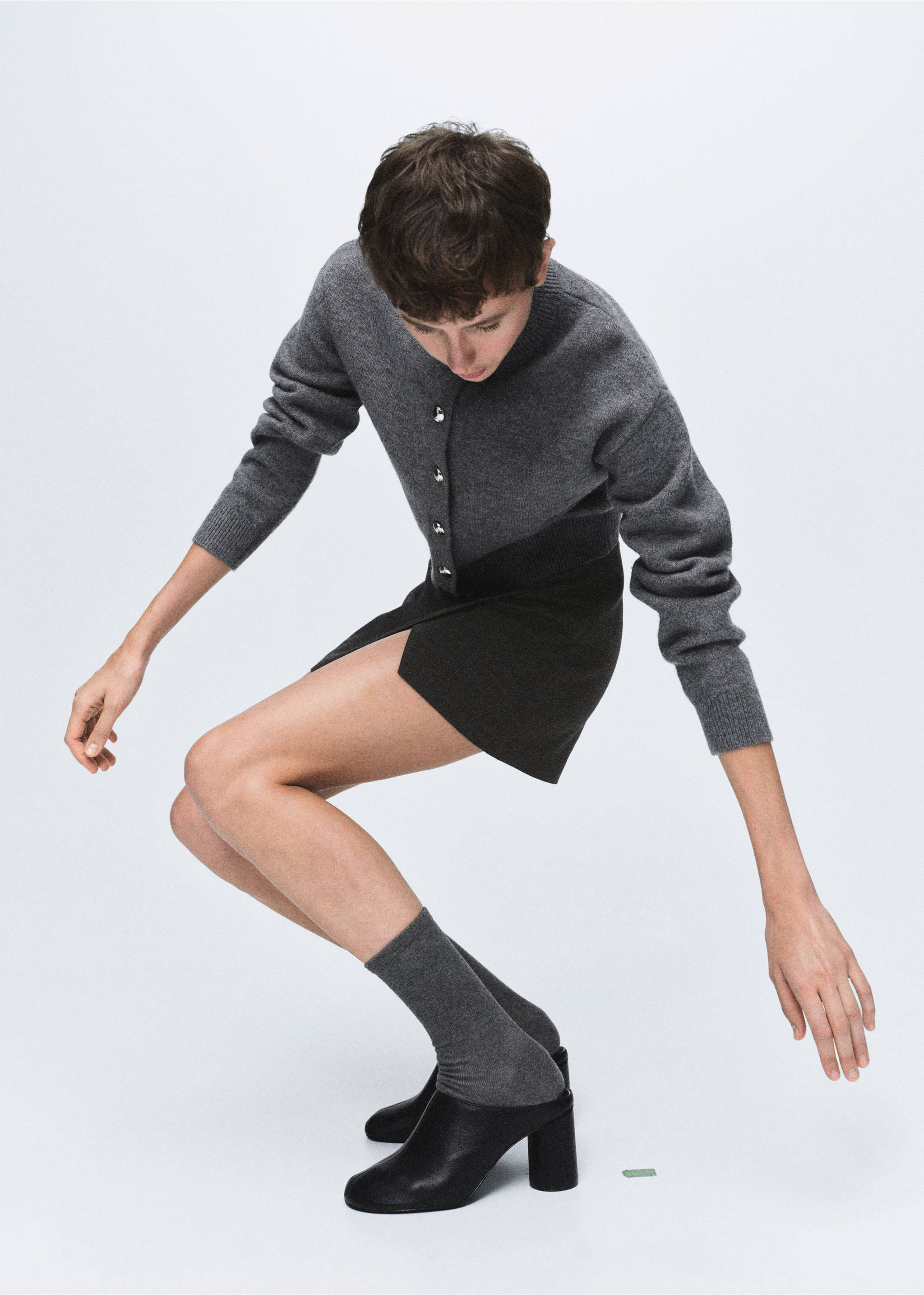 Check wrap skirt - Details of the article 2, Brown. Ref: 17097811-00.
