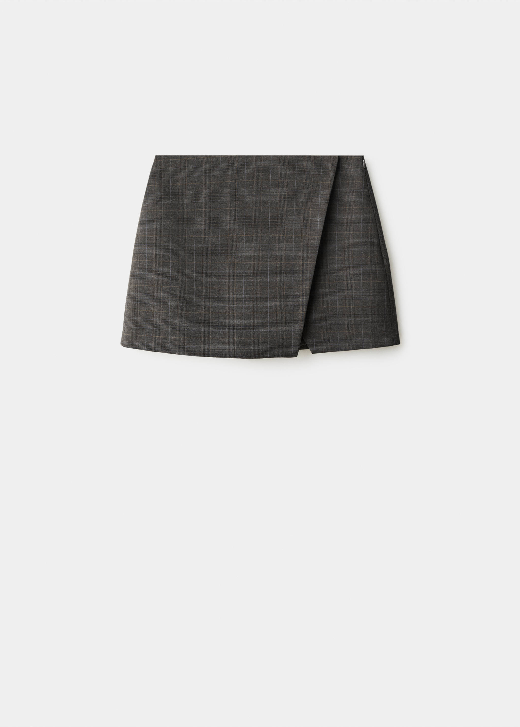 Check wrap skirt - Article without model, Brown. Ref: 17097811-00.