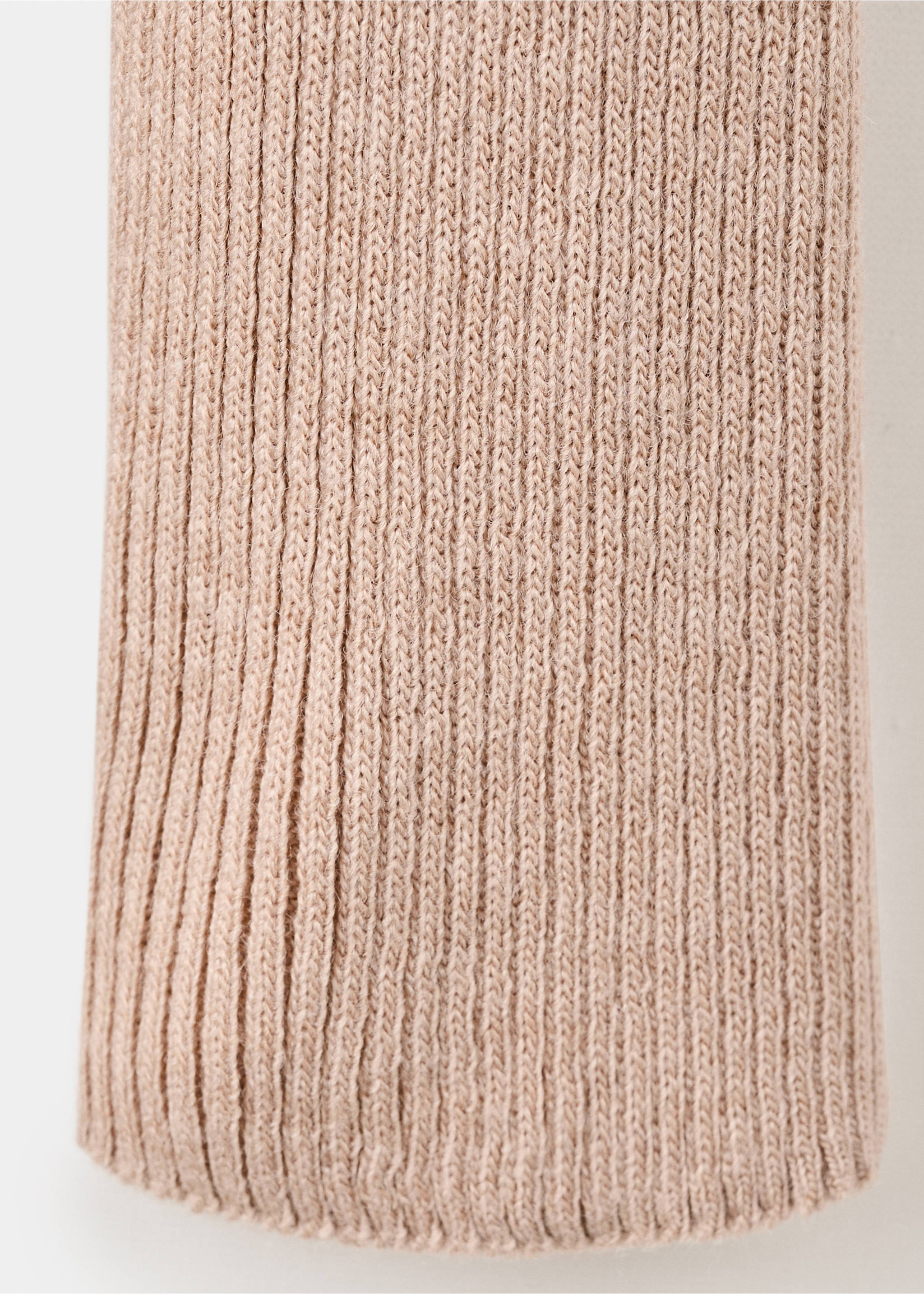 Ribbed knitted polo-neck playsuit - Details of the article 0, Medium Brown. Ref: 17097814-00.