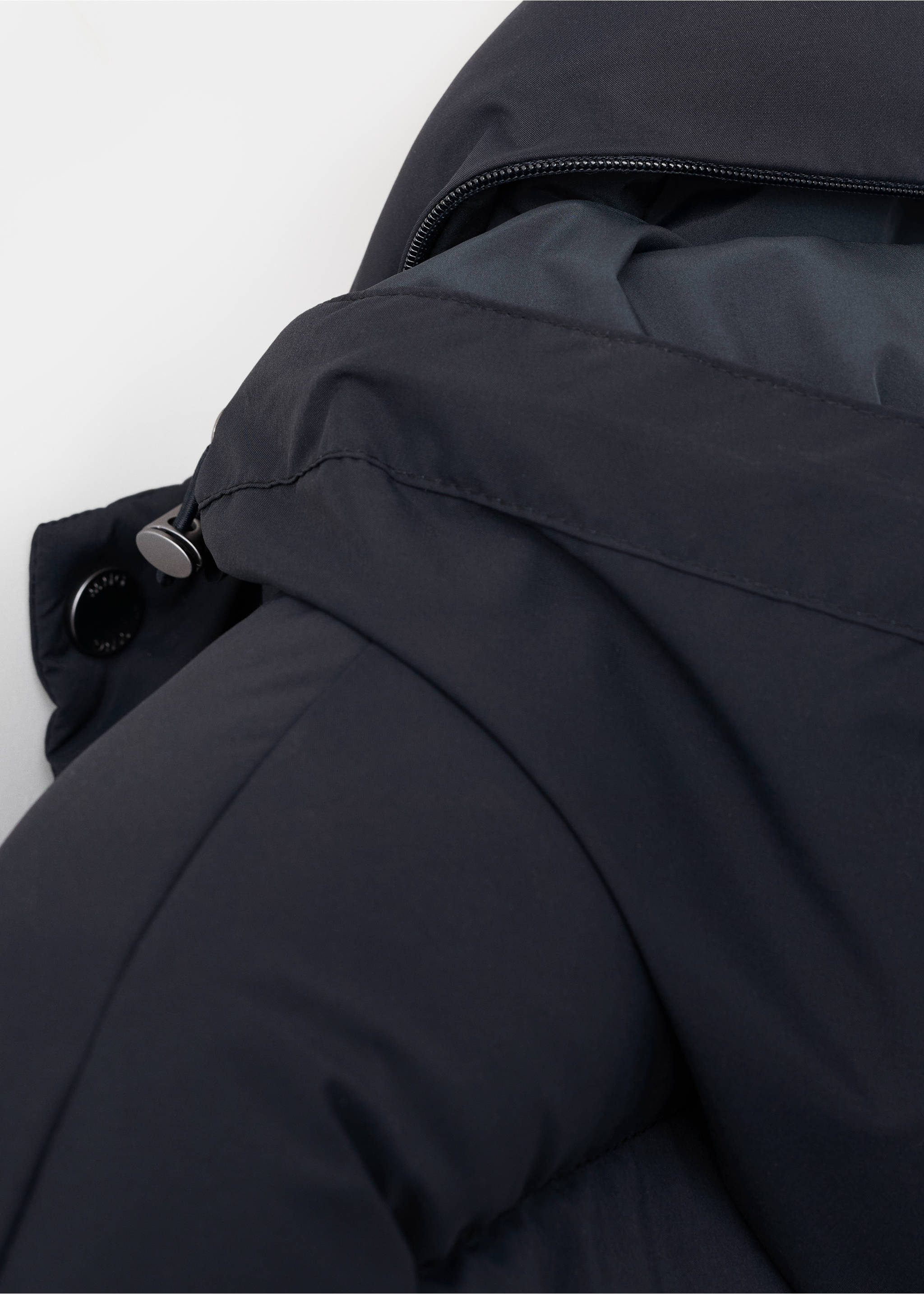 Short water-repellent puffer jacket - Details of the article 9, Navy. Ref: 17097883-00.