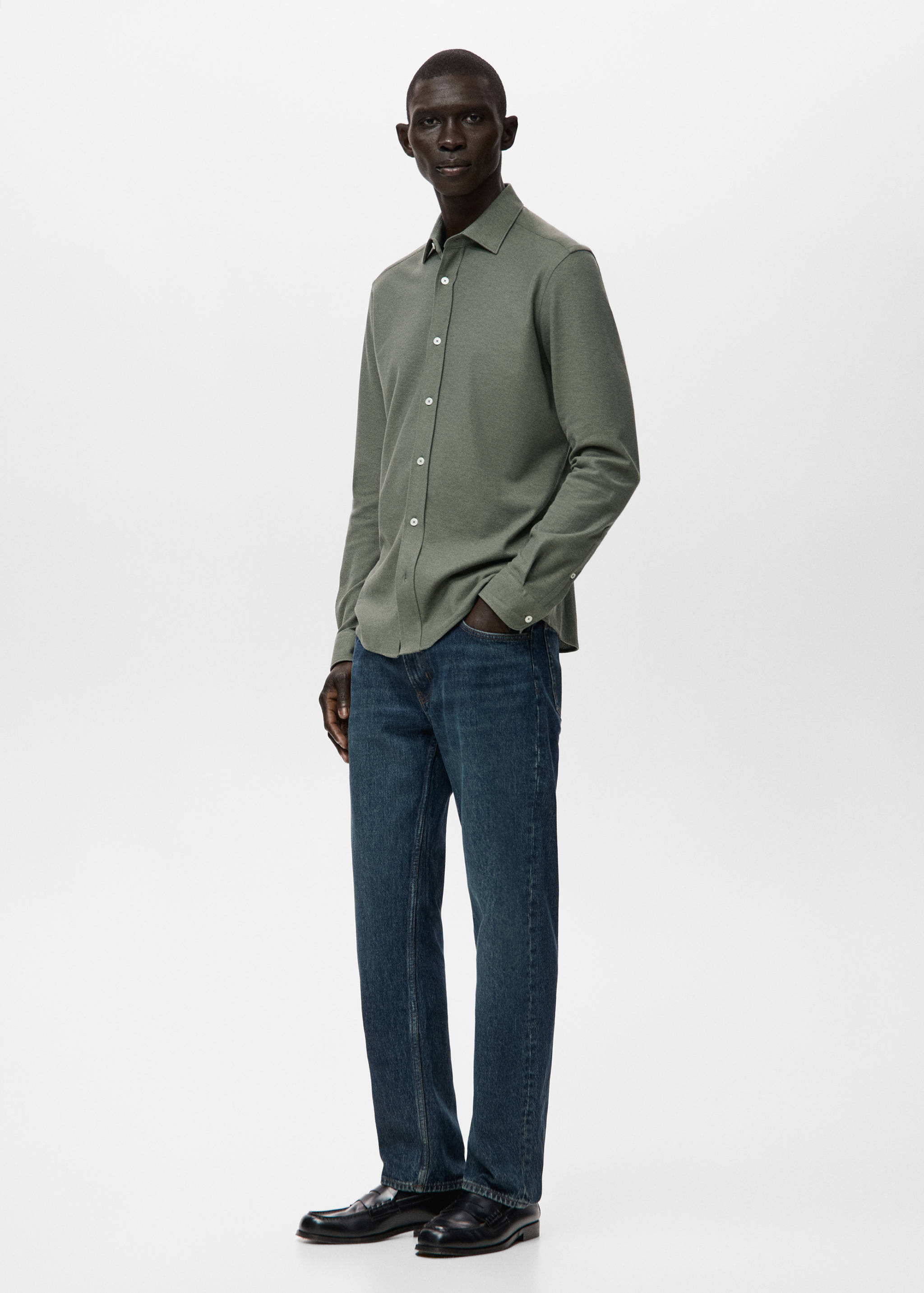 Slim Fit-Hemd aus 100 % Baumwolle - Detail des Artikels 2