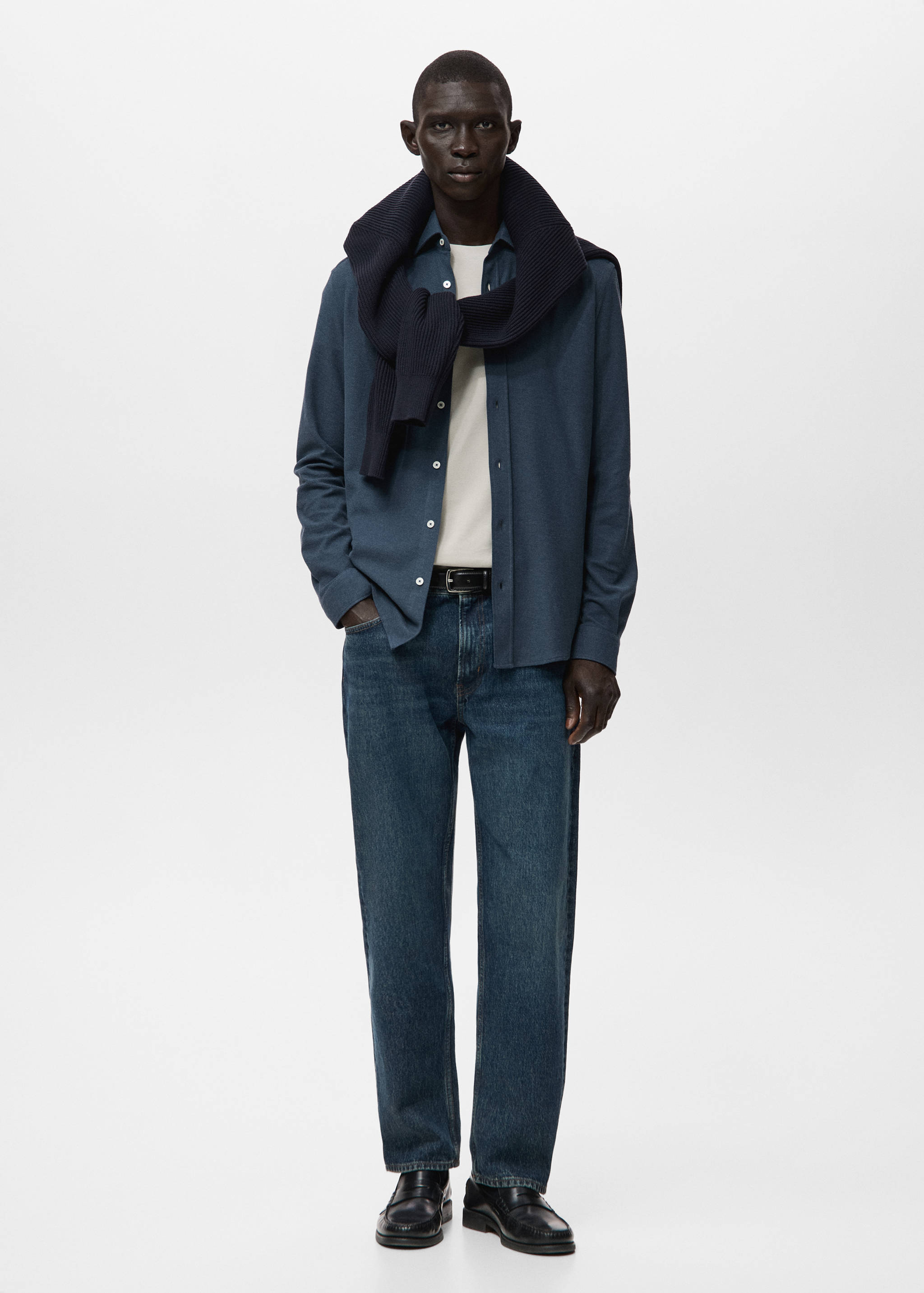 Slim Fit-Hemd aus 100 % Baumwolle - Allgemeine Ansicht