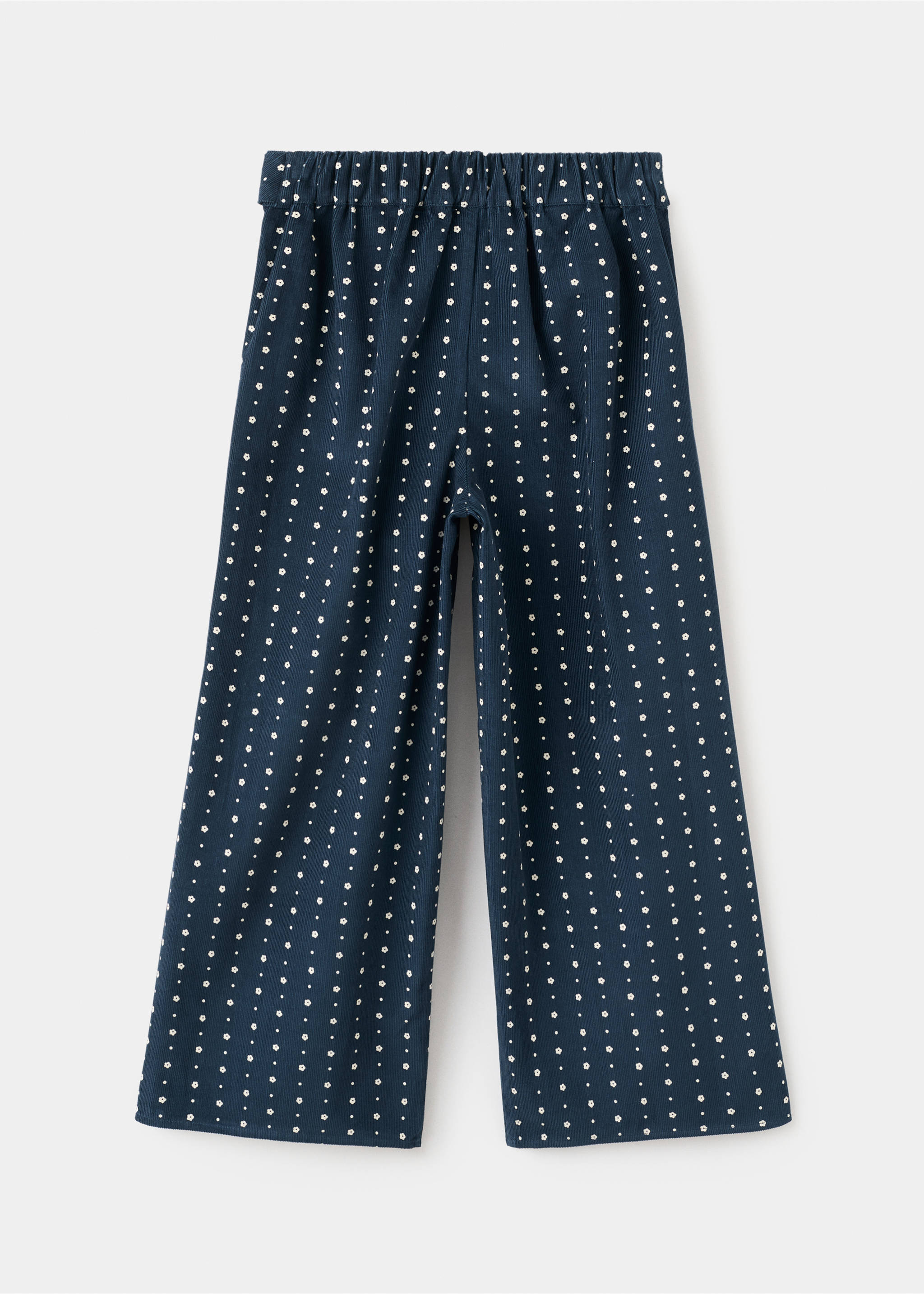 Feincordhose mit Blumenprint - Rückseite des Artikels, Marineblau. Ref: 17097887-00.
