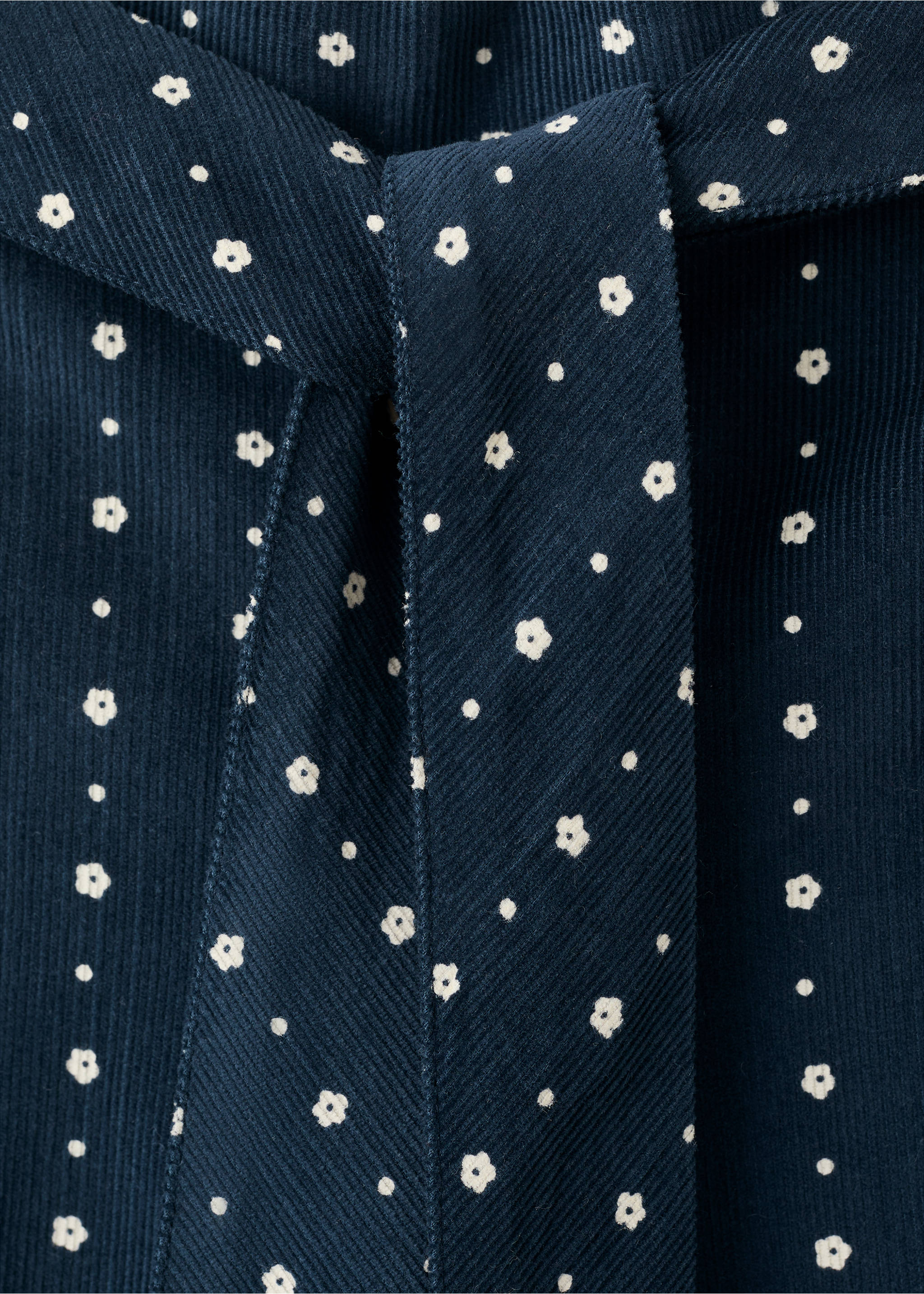 Feincordhose mit Blumenprint - Detail des Artikels 8, Marineblau. Ref: 17097887-00.