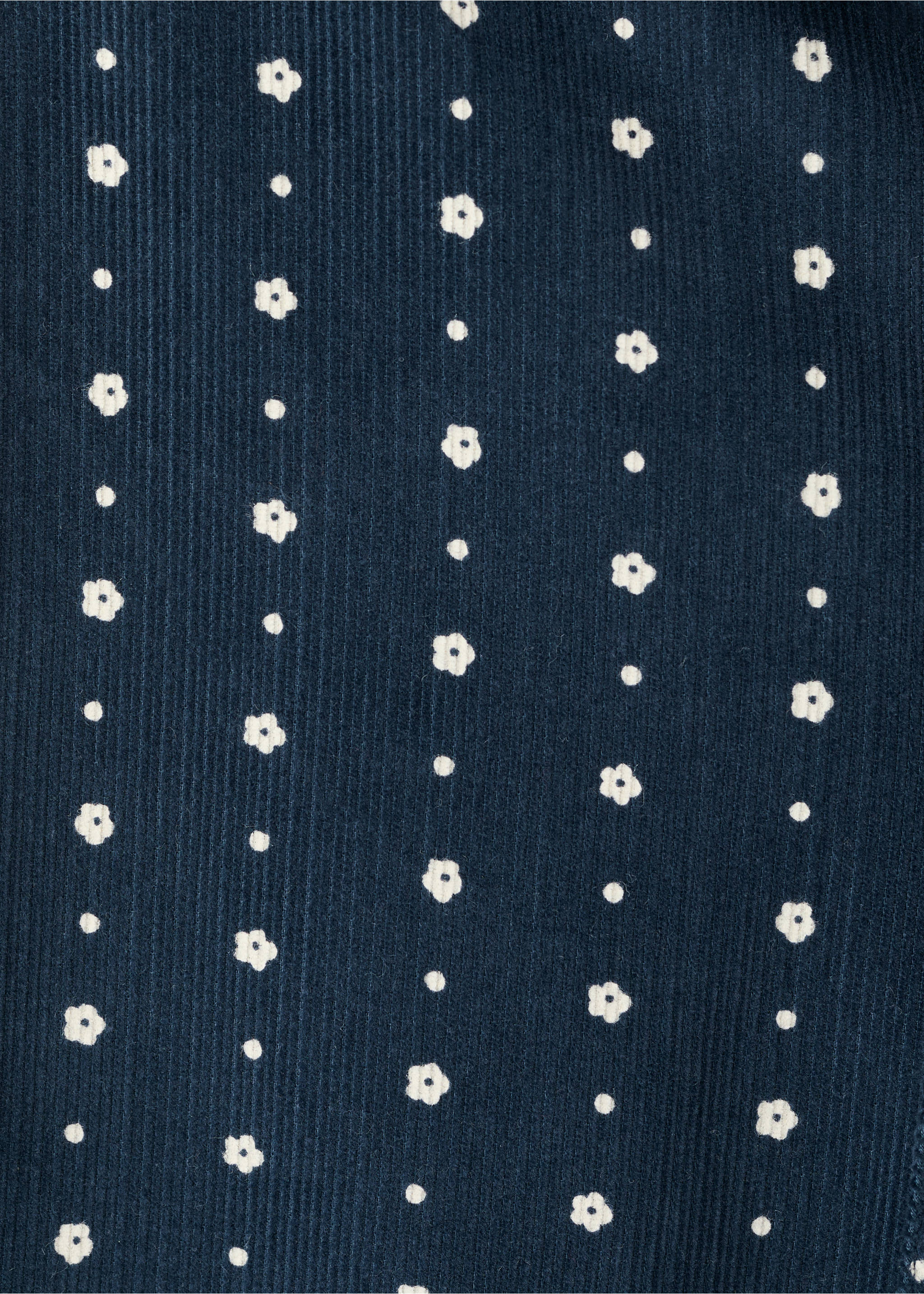 Feincordhose mit Blumenprint - Detail des Artikels 0, Marineblau. Ref: 17097887-00.