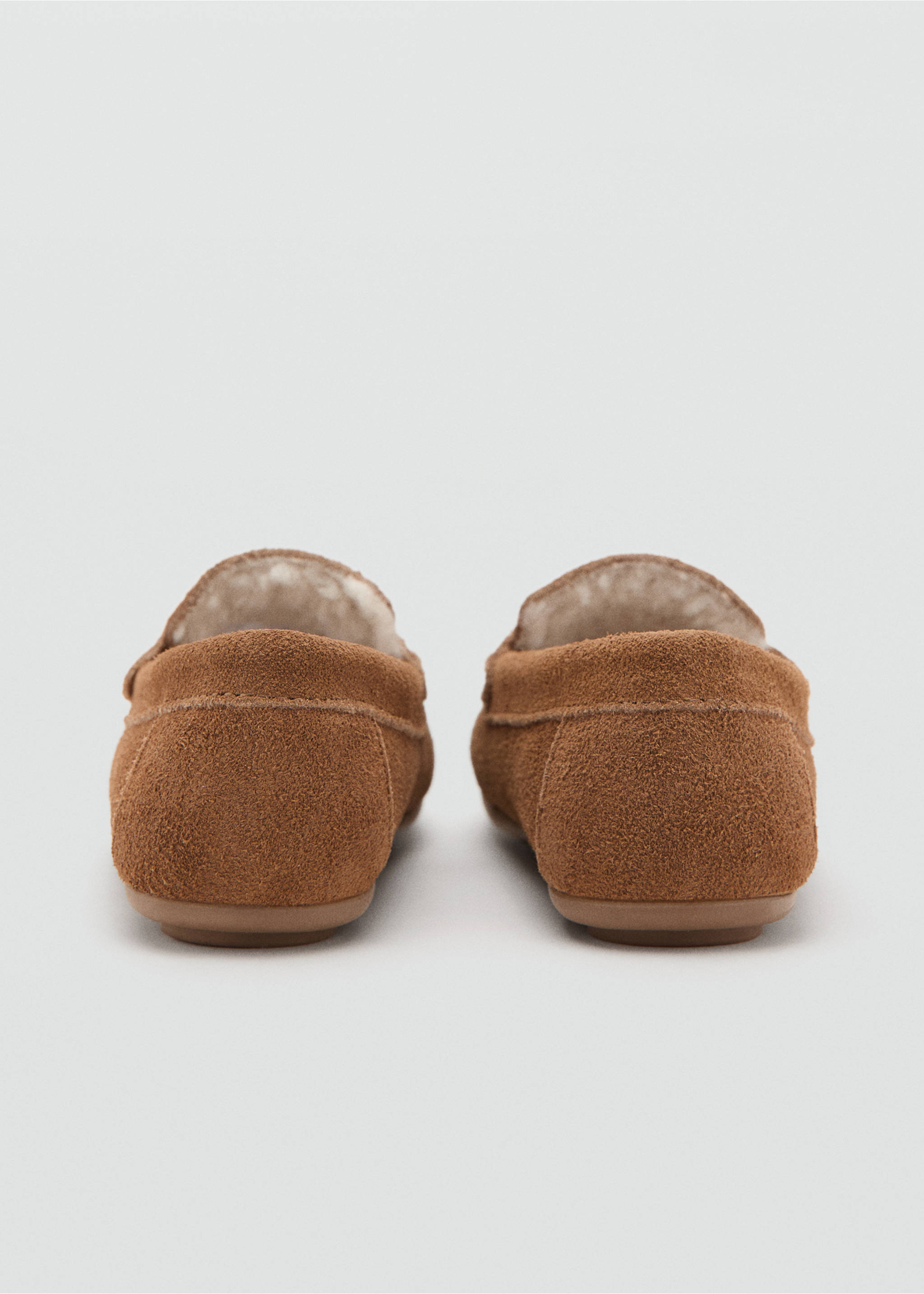 Leather moccasins with fur lining - Details of the article 2, Sand. Ref: 17097888-00.