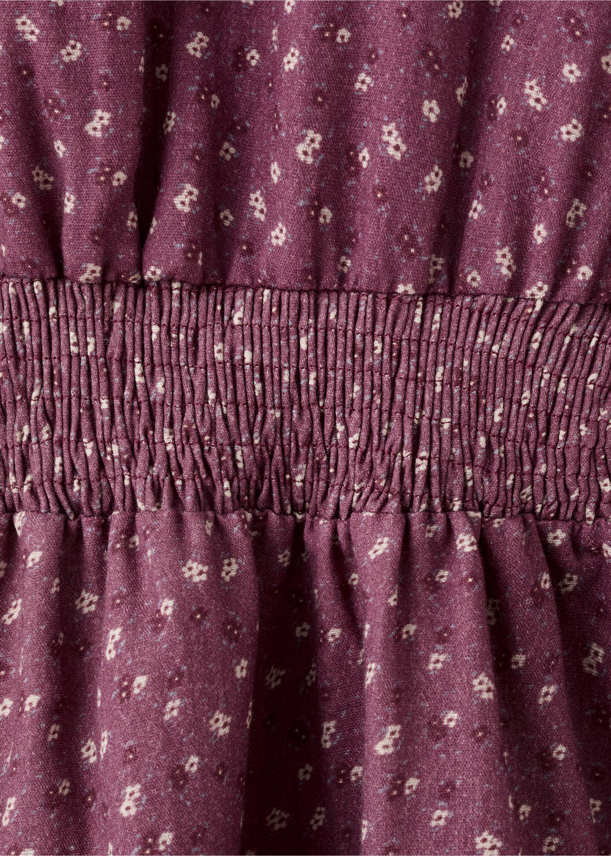Ruched floral dress - Details of the article 8, Maroon. Ref: 17097889-00.