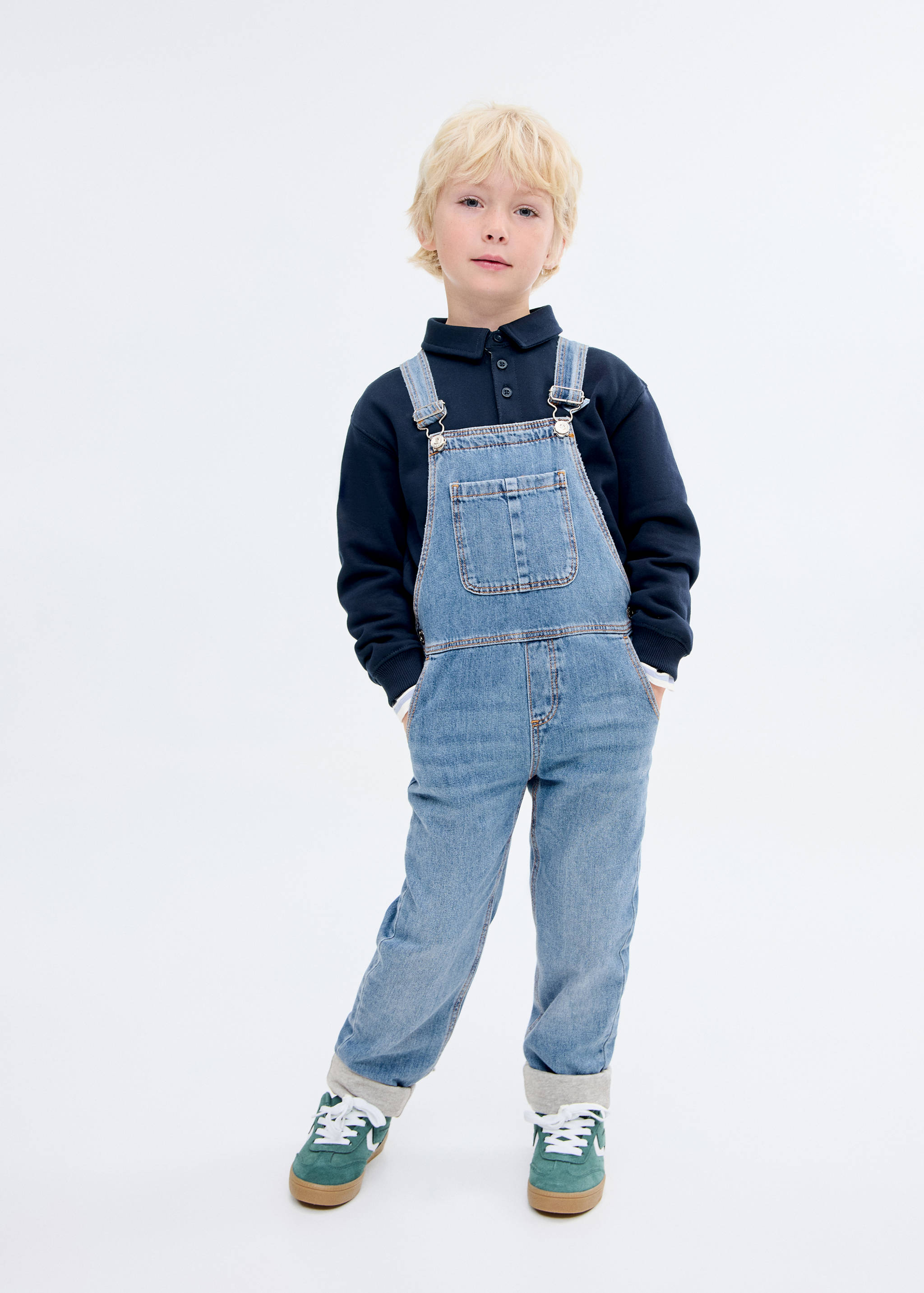 Cotton-lined denim dungarees - Baby boys | MANGO OUTLET USA