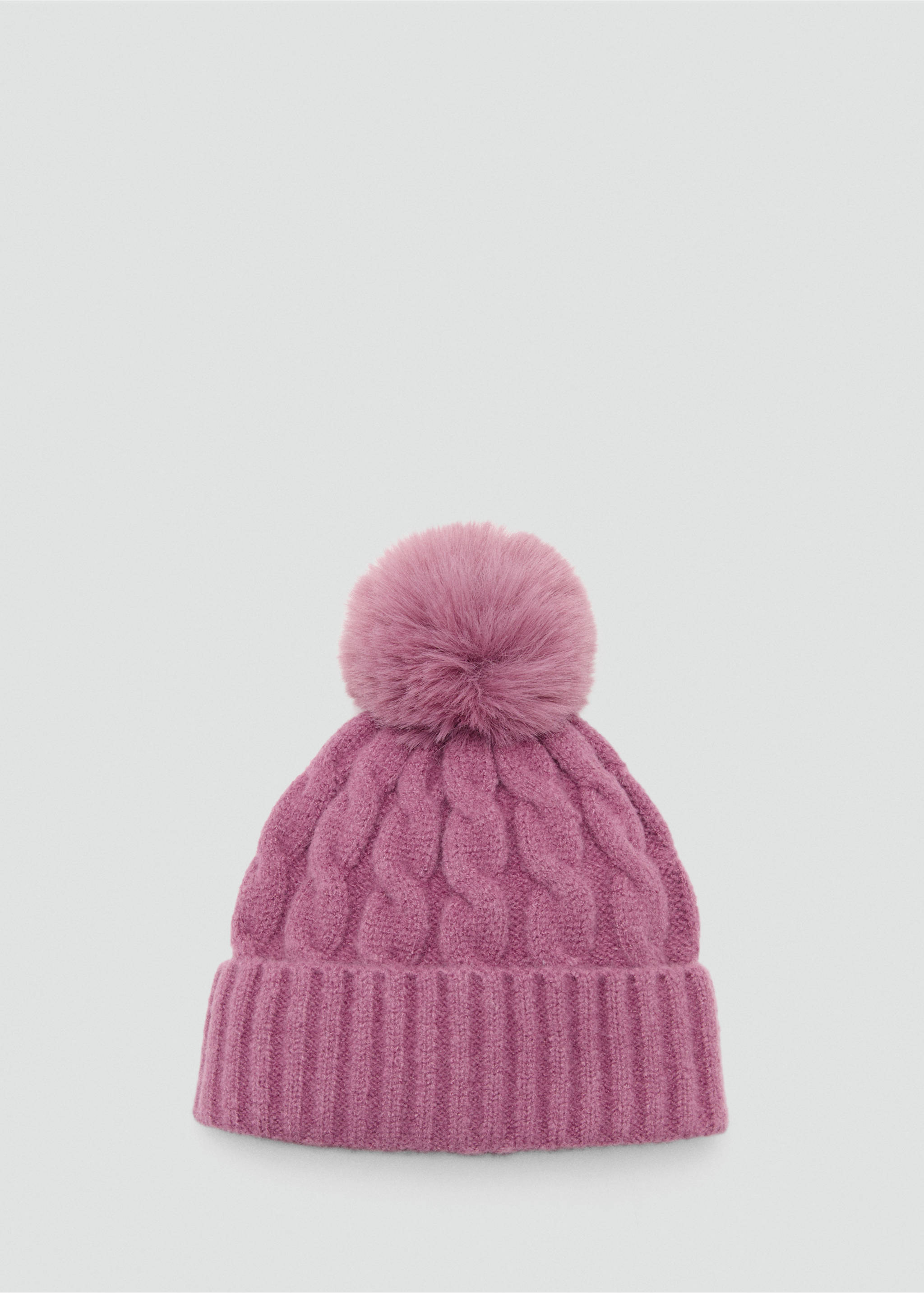 Knitted bobble hat - Article without model, Strawberry. Ref: 17097892-00.