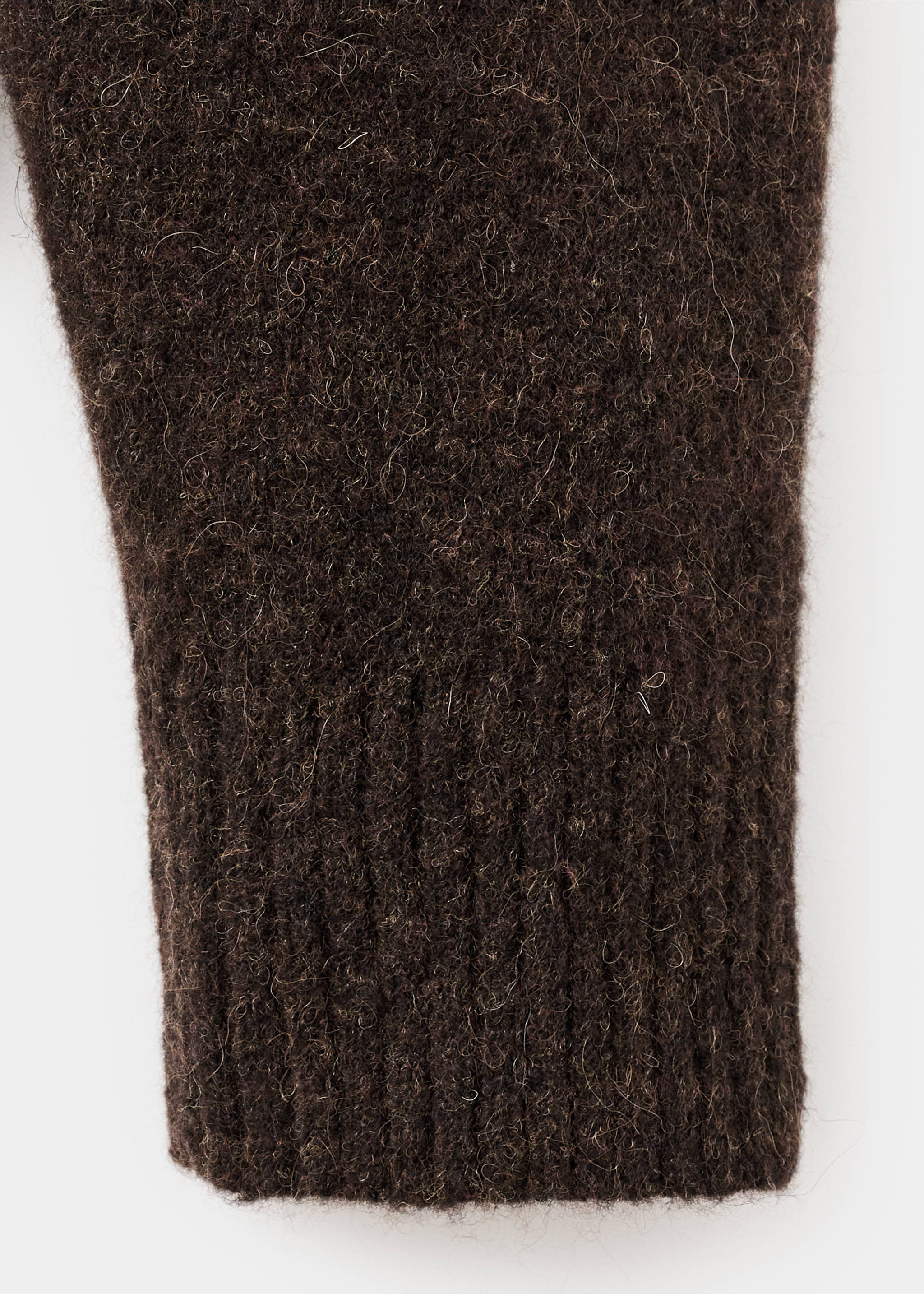 Knitted wool blend cardigan - Details of the article 0, Brown. Ref: 17097895-00.