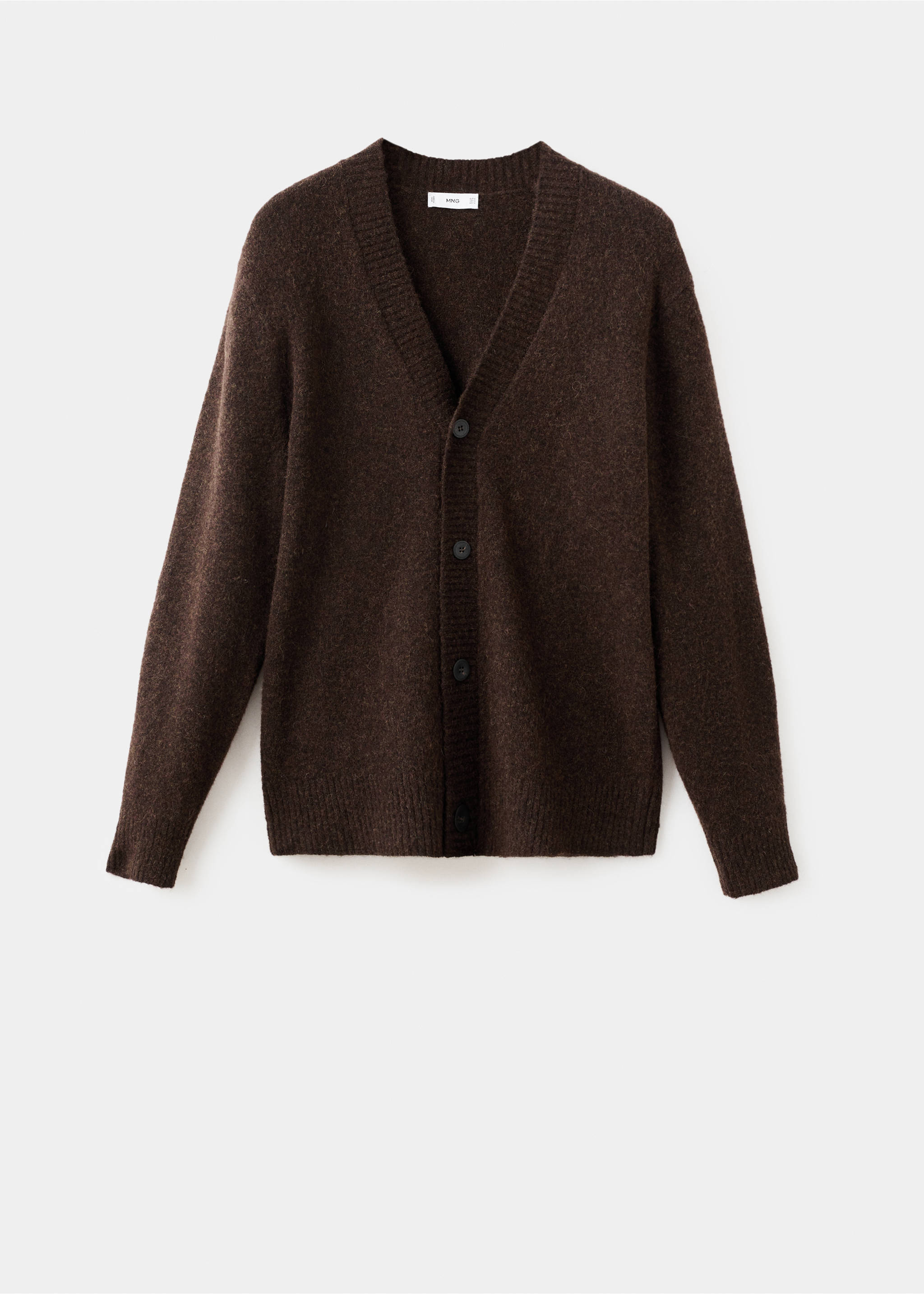 Knitted wool blend cardigan - Article without model, Brown. Ref: 17097895-00.
