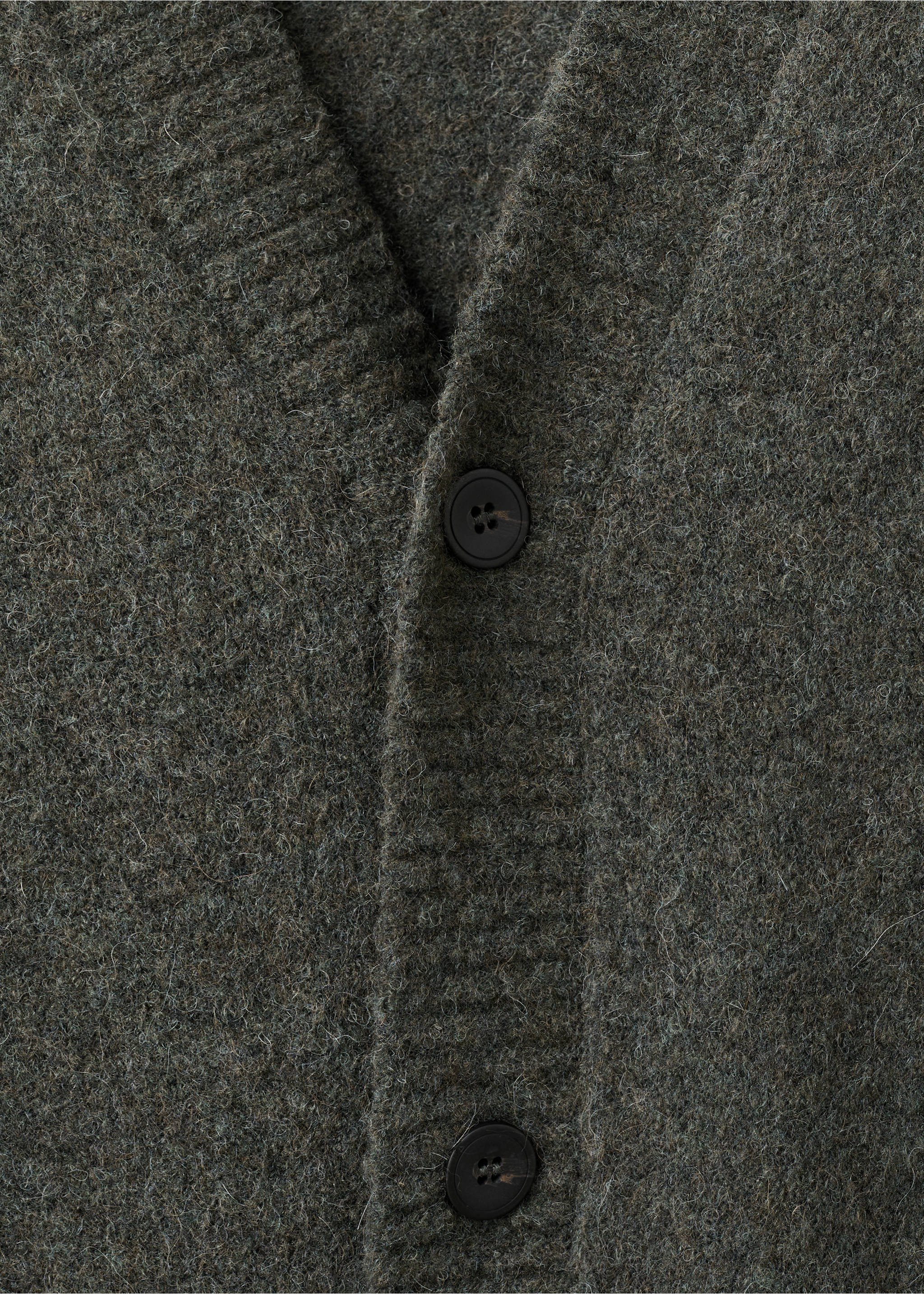 Knitted wool blend cardigan - Details of the article 8, Dark Green. Ref: 17097895-00.