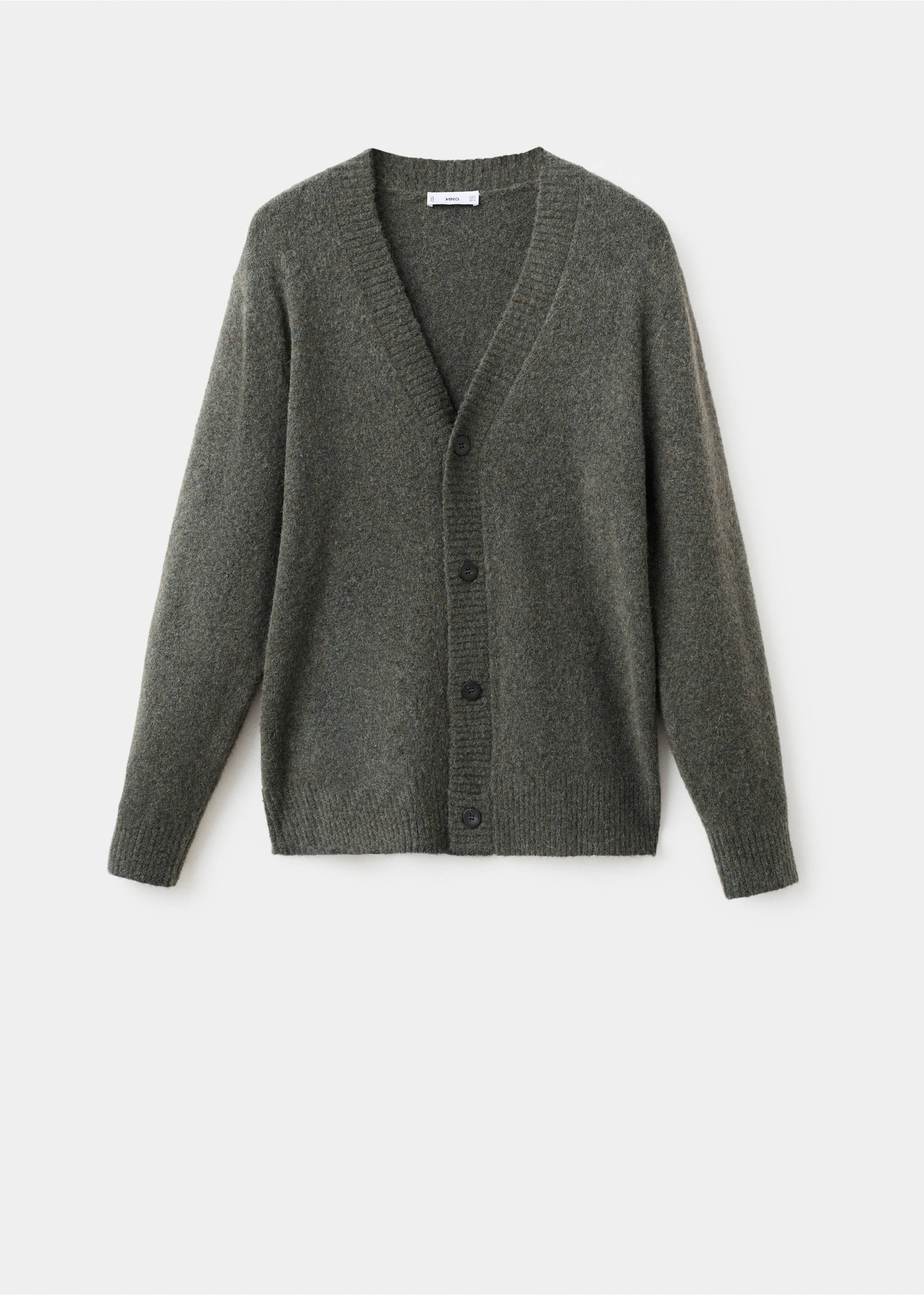 Knitted wool blend cardigan - Article without model, Dark Green. Ref: 17097895-00.
