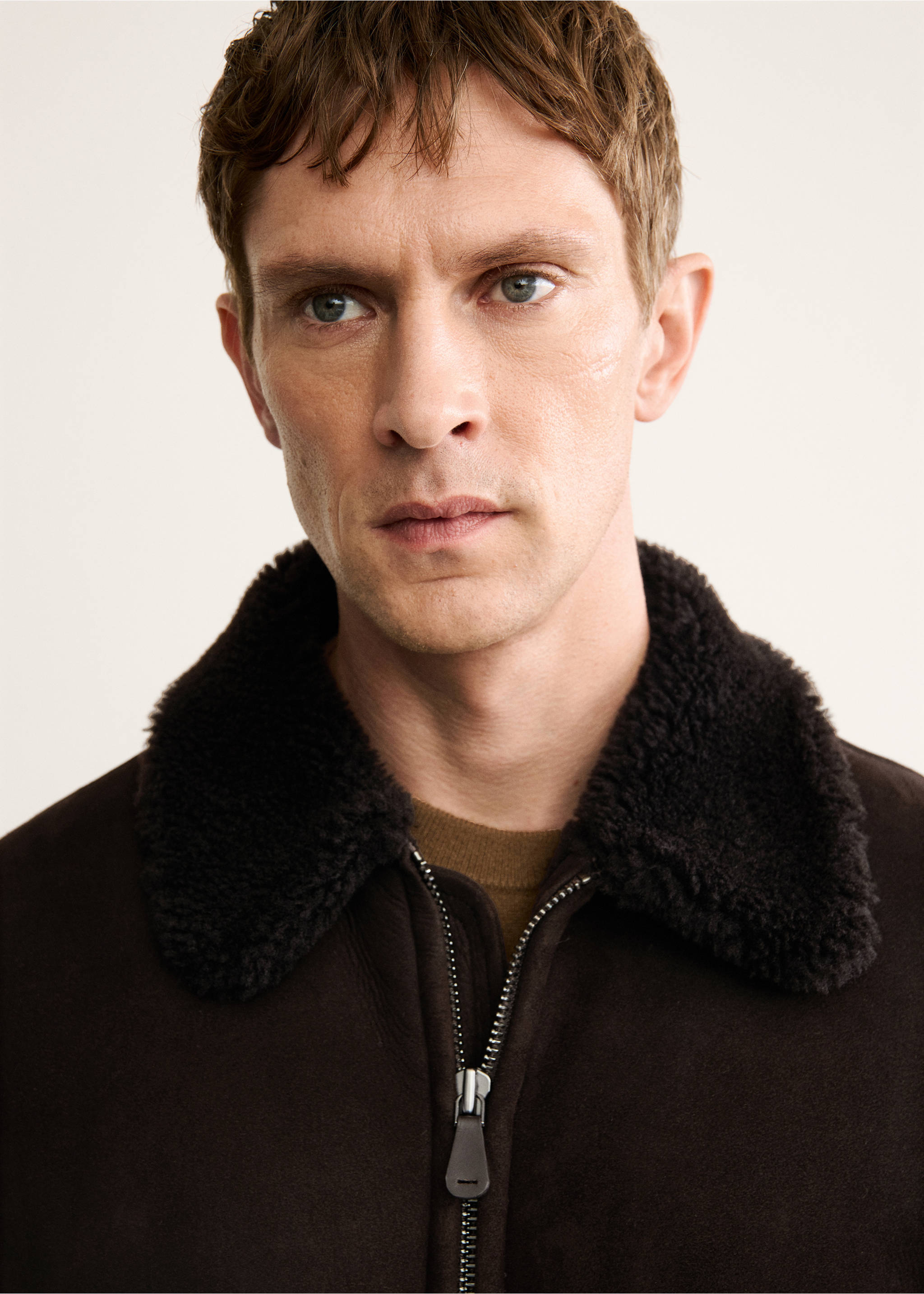 Blouson shearling 100 % daim - Détail de l'article 3, Marron. Ref: 17097897-00.