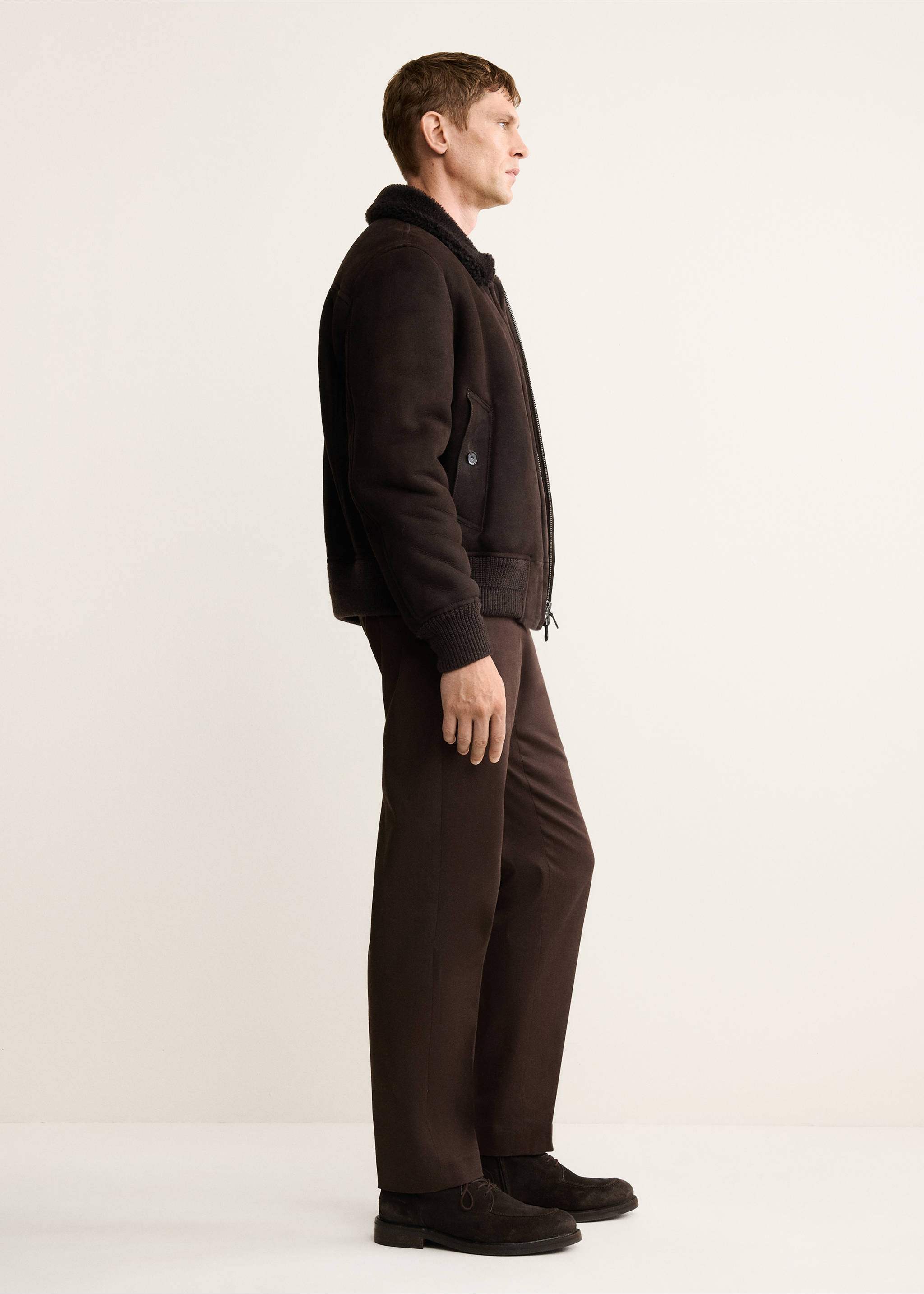 Blouson shearling 100 % daim - Détail de l'article 2, Marron. Ref: 17097897-00.