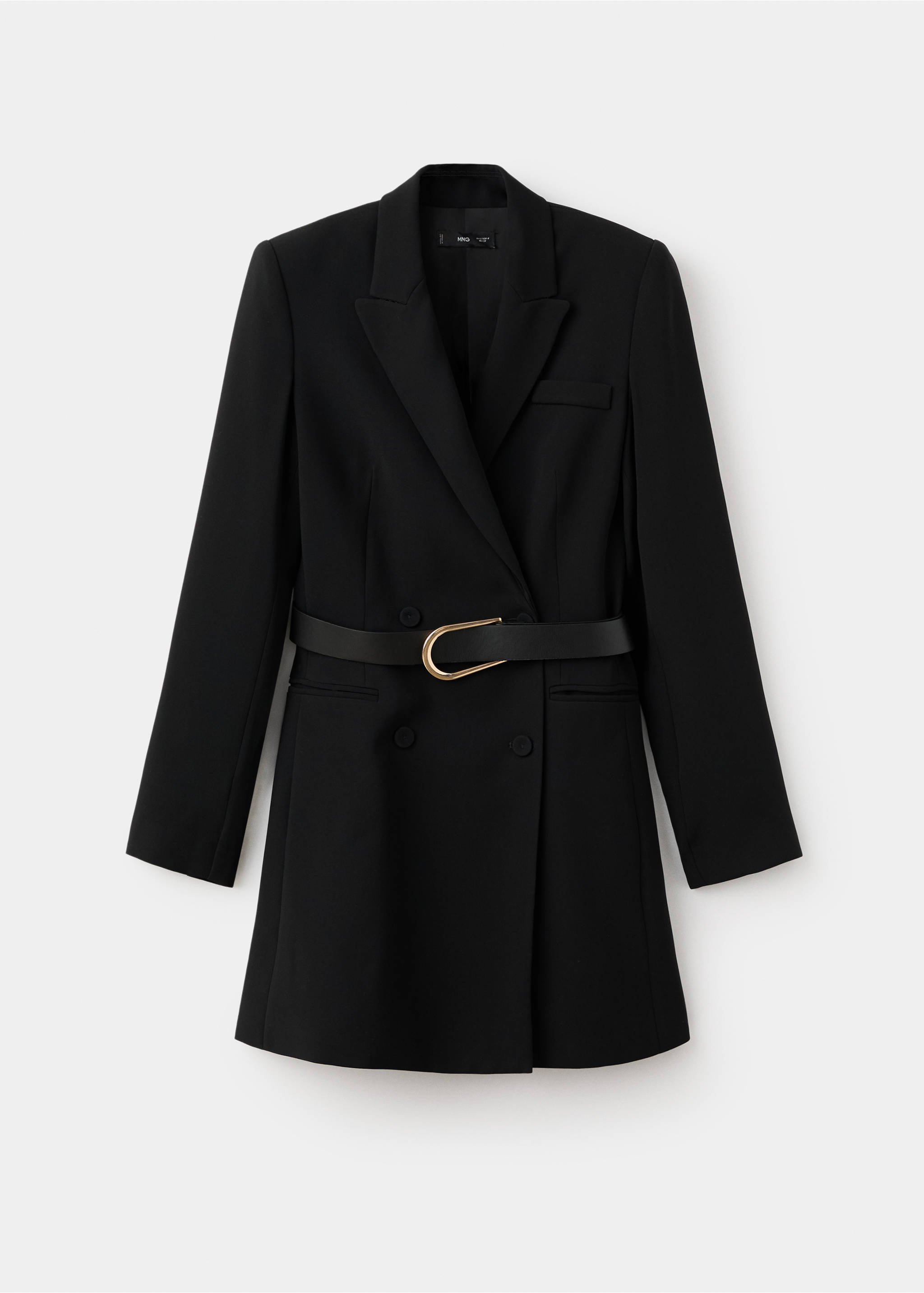 Blazer-style dress with belt - Article without model, Black. Ref: 17097906-00.