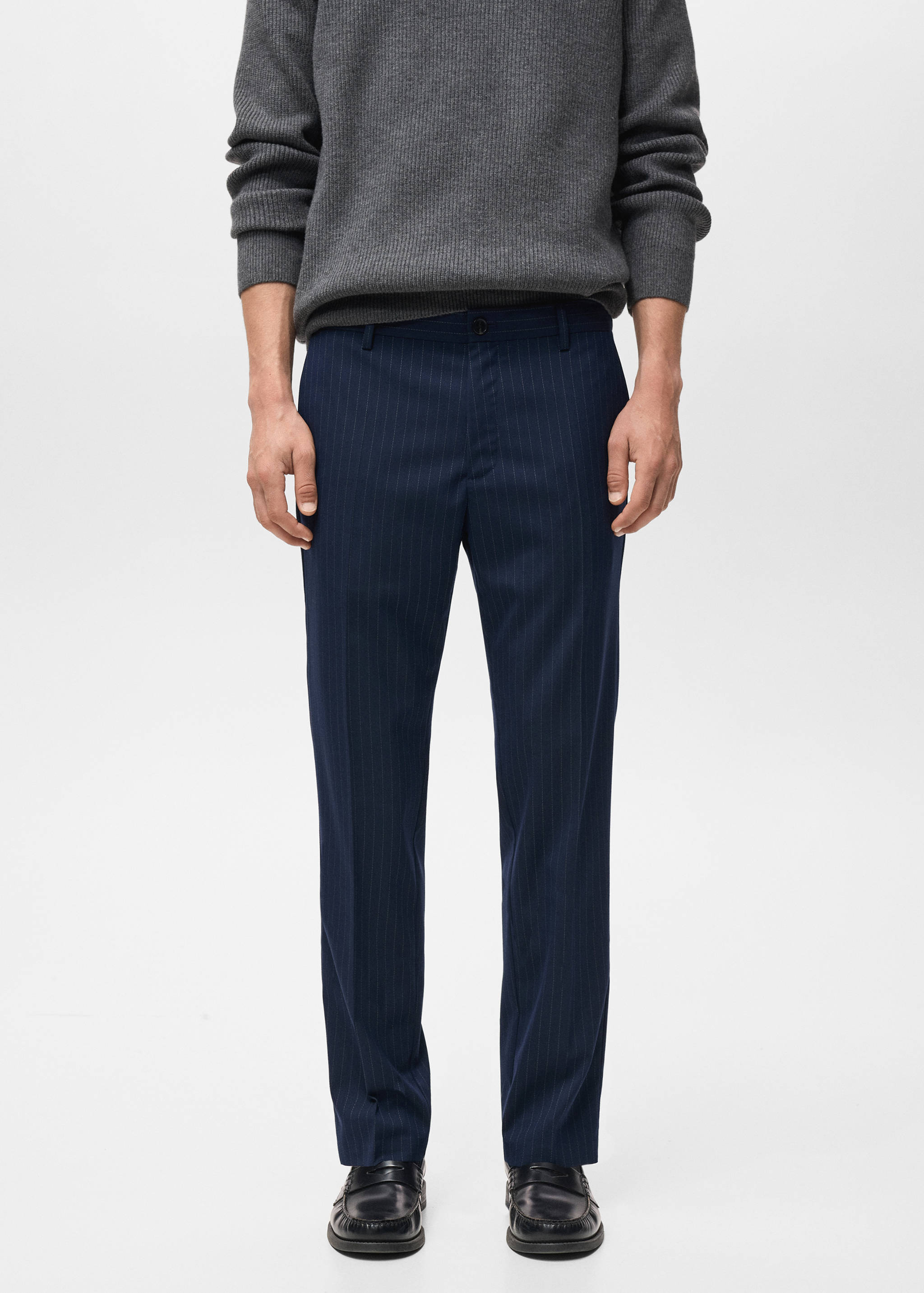 Striped slim-fit trousers - Medium plane